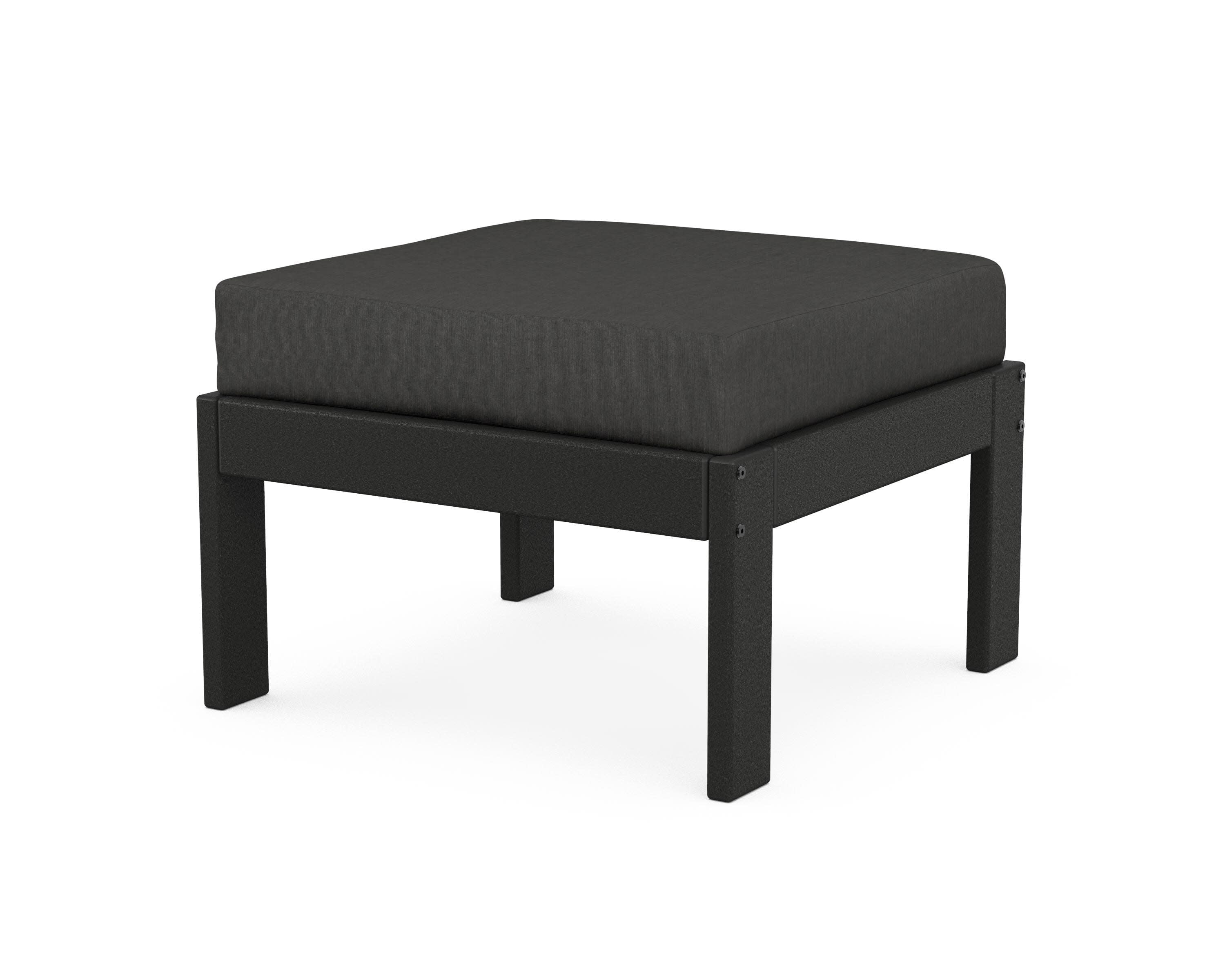 Vineyard Modular Ottoman in Black / Spectrum Carbon
