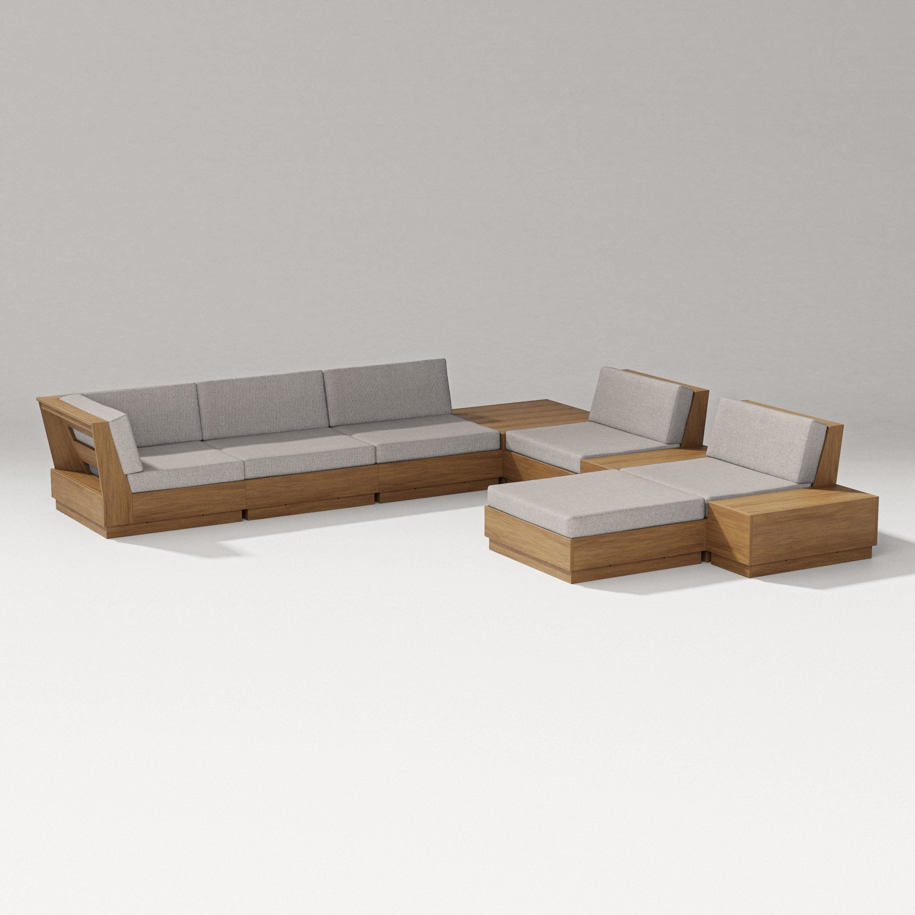 Elevate 9-Piece Conversation Sectional in Natural / Weathered Tweed
