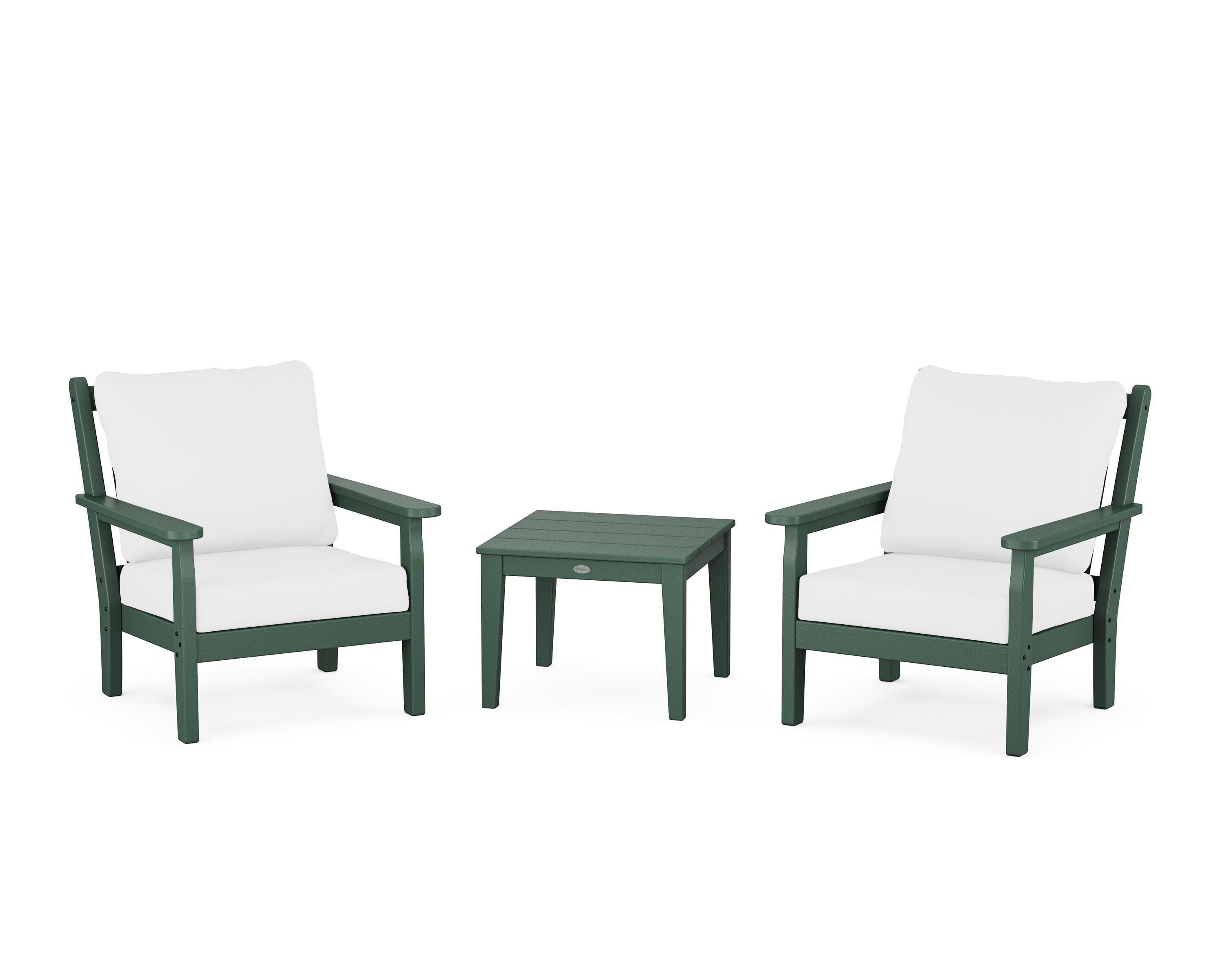 Chippendale 3-Piece Deep Seating Set in Green / Natural