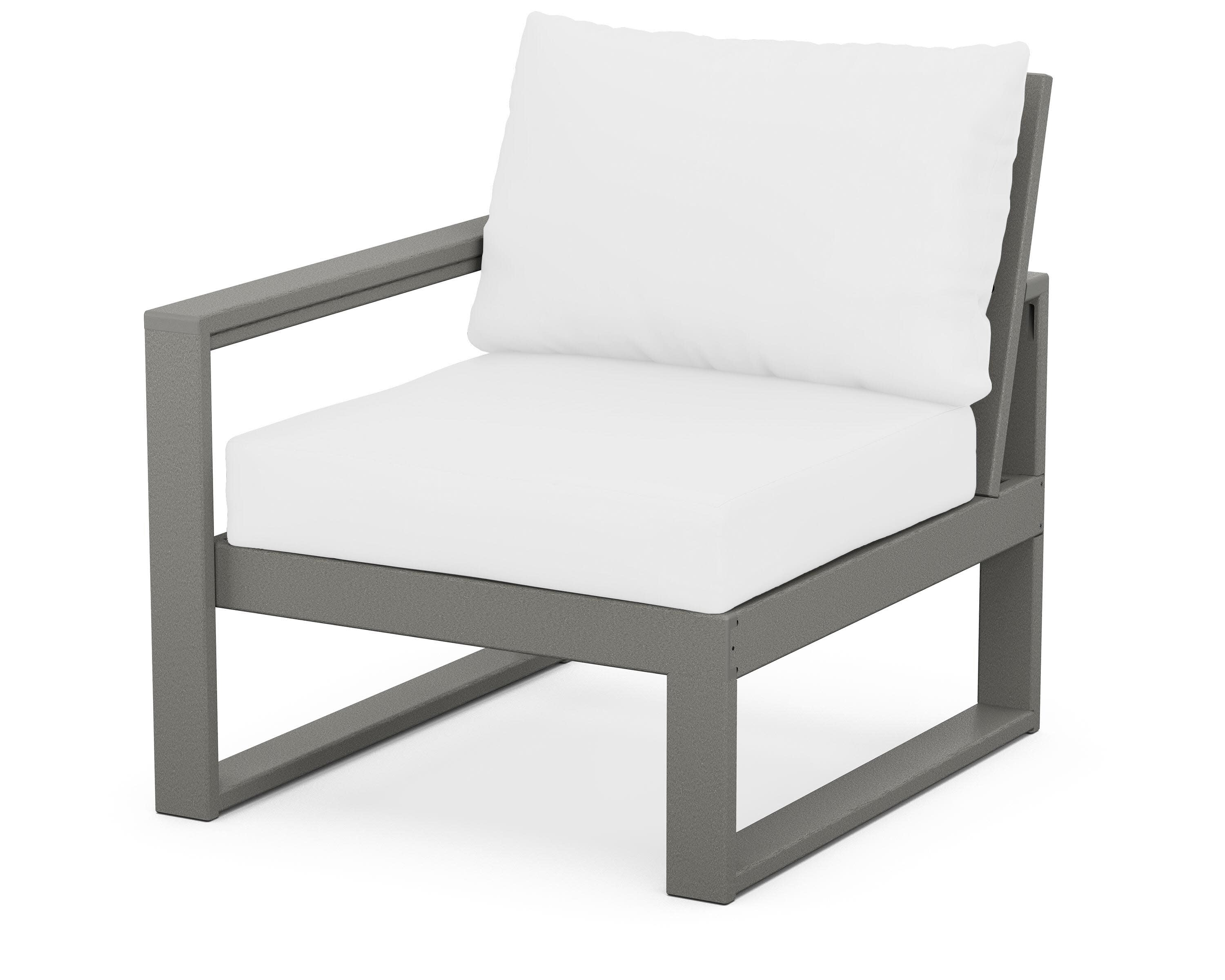 EDGE Modular Left Arm Chair in Slate Grey / Natural