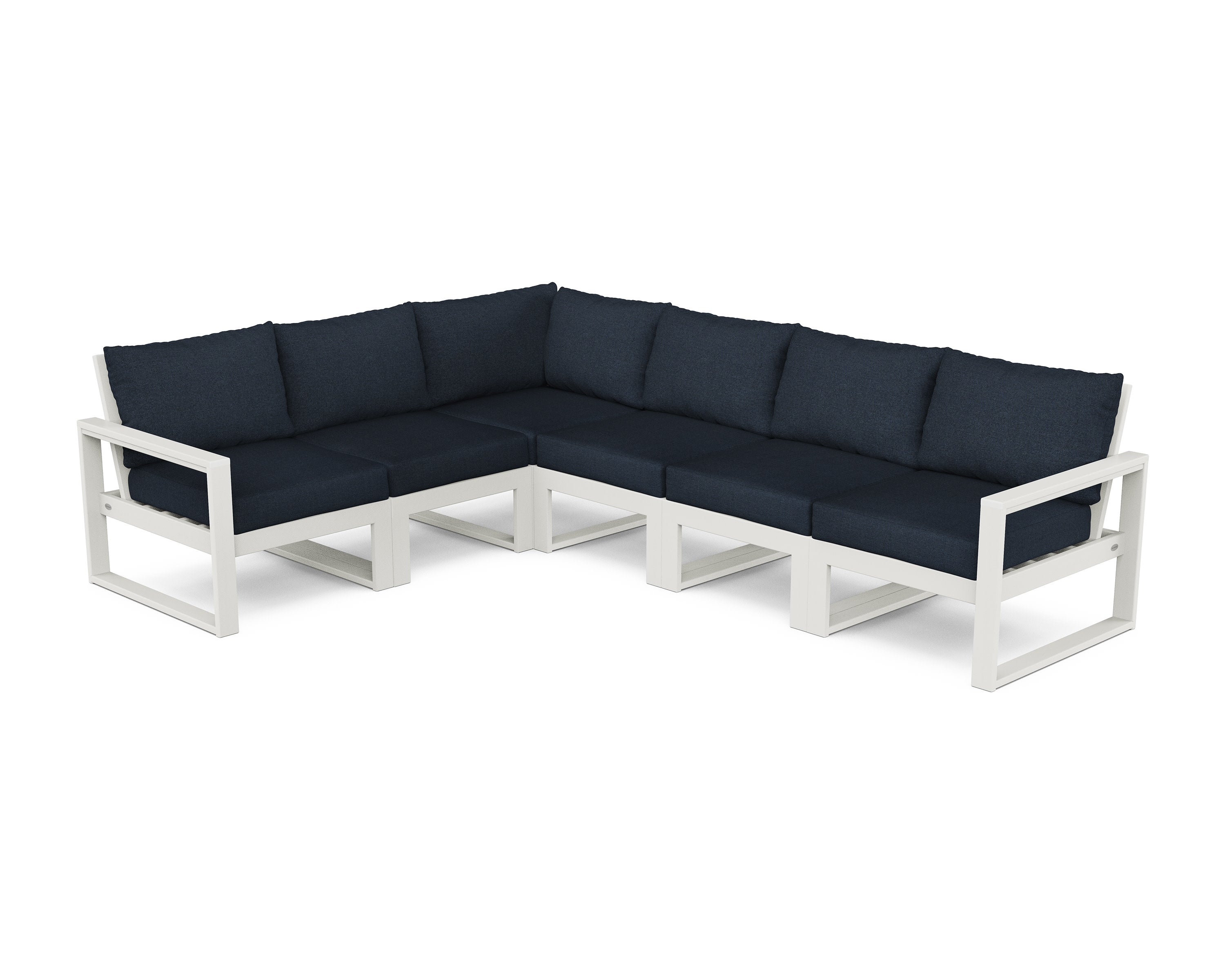 EDGE 6-Piece Modular Deep Seating Set in Vintage White / Marine Indigo