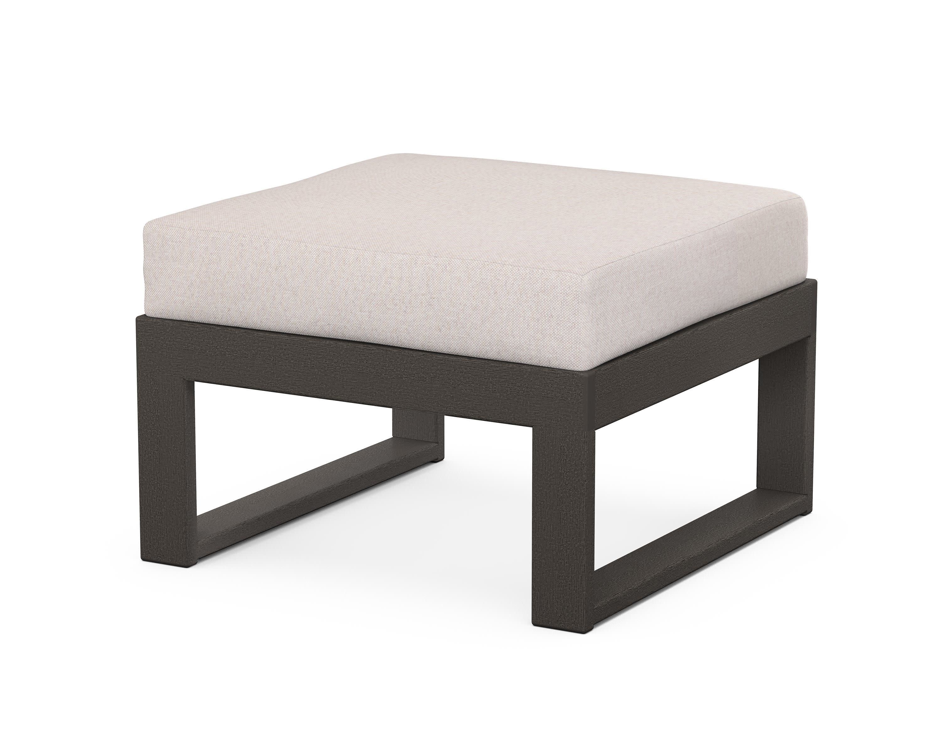 Modular Ottoman - Modern in Vintage Coffee / Dune Burlap