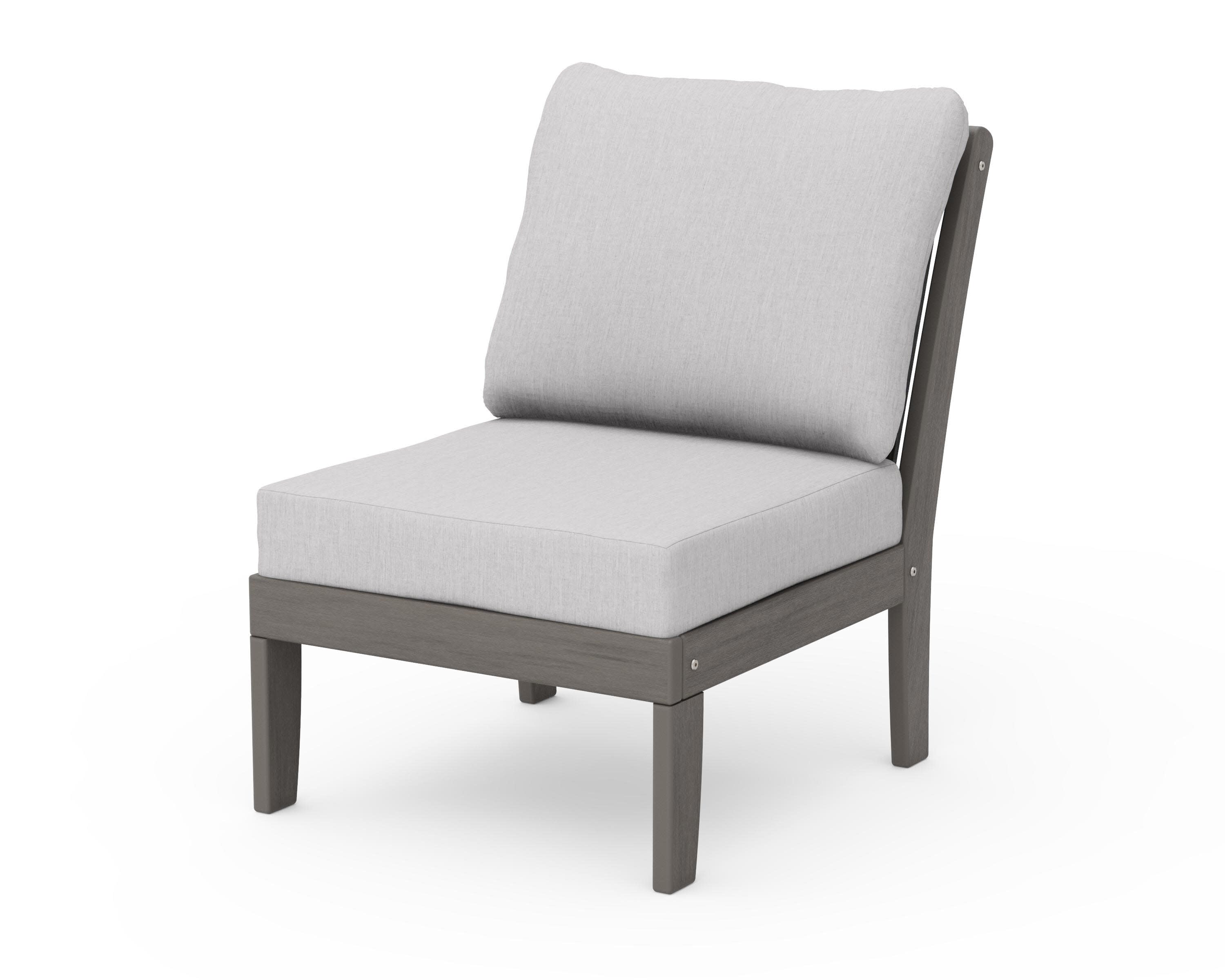 Braxton Modular Armless Chair in Driftwood / Granite