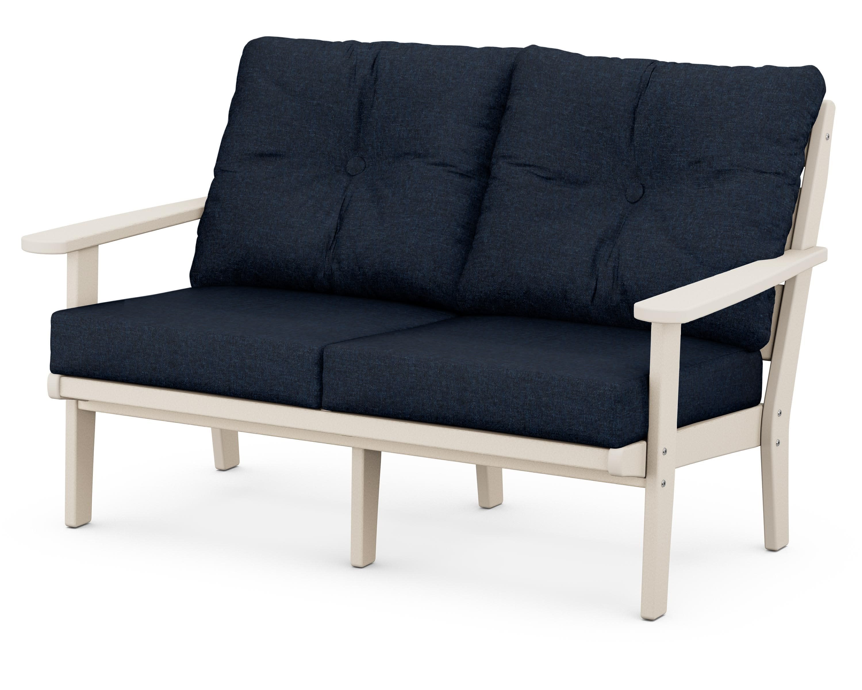 Lakeside Deep Seating Loveseat in Sand / Marine Indigo