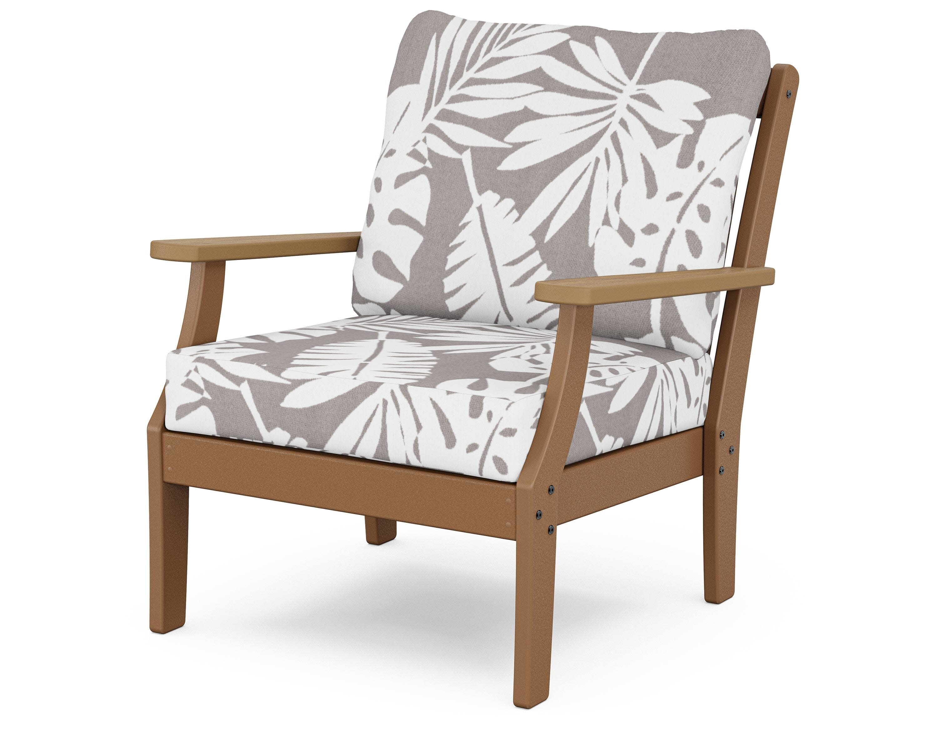 Braxton Deep Seating Chair in Teak / Natural / Leaf Grey Mist
