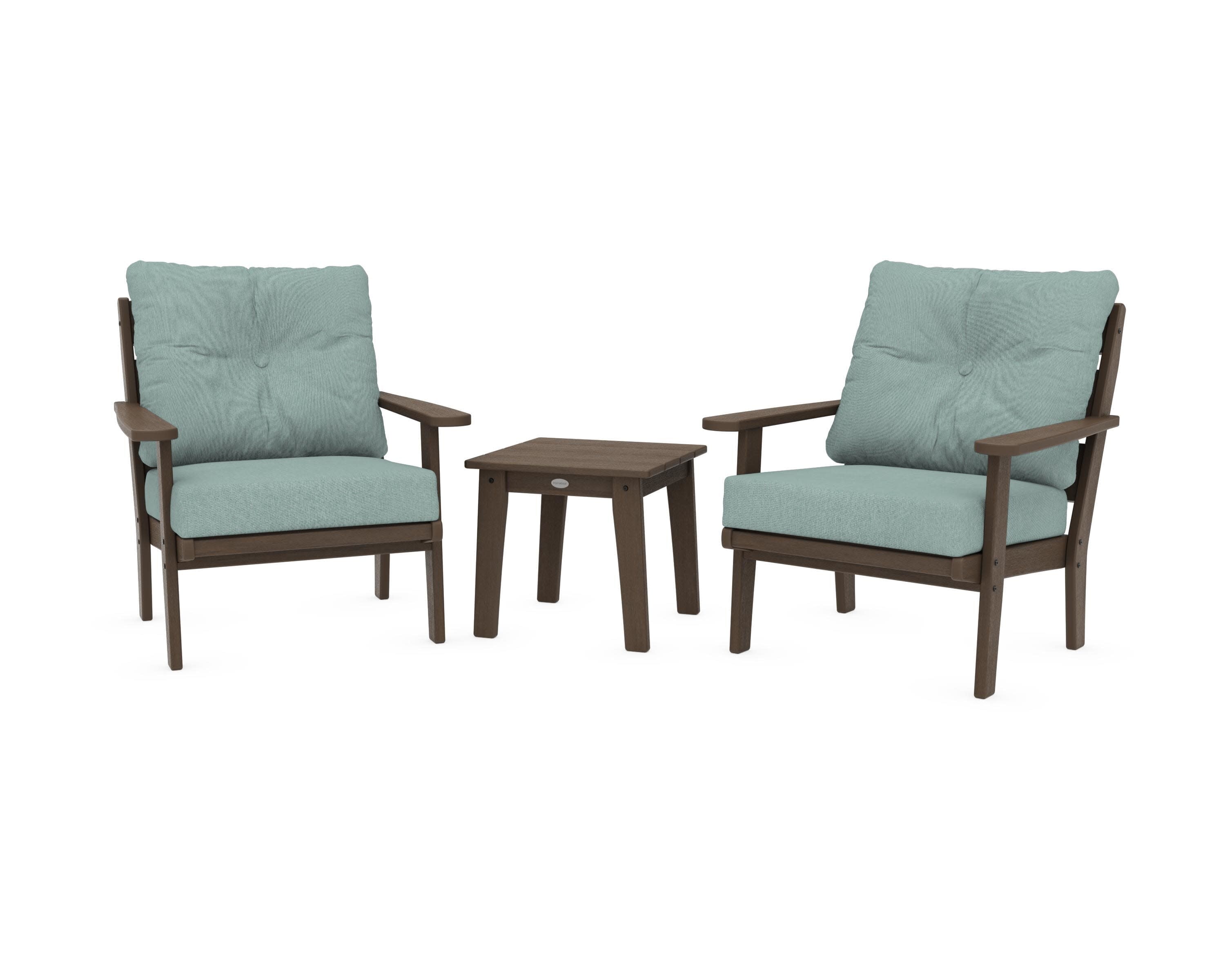 Lakeside 3-Piece Deep Seating Chair Set in Kona / Glacier Spa