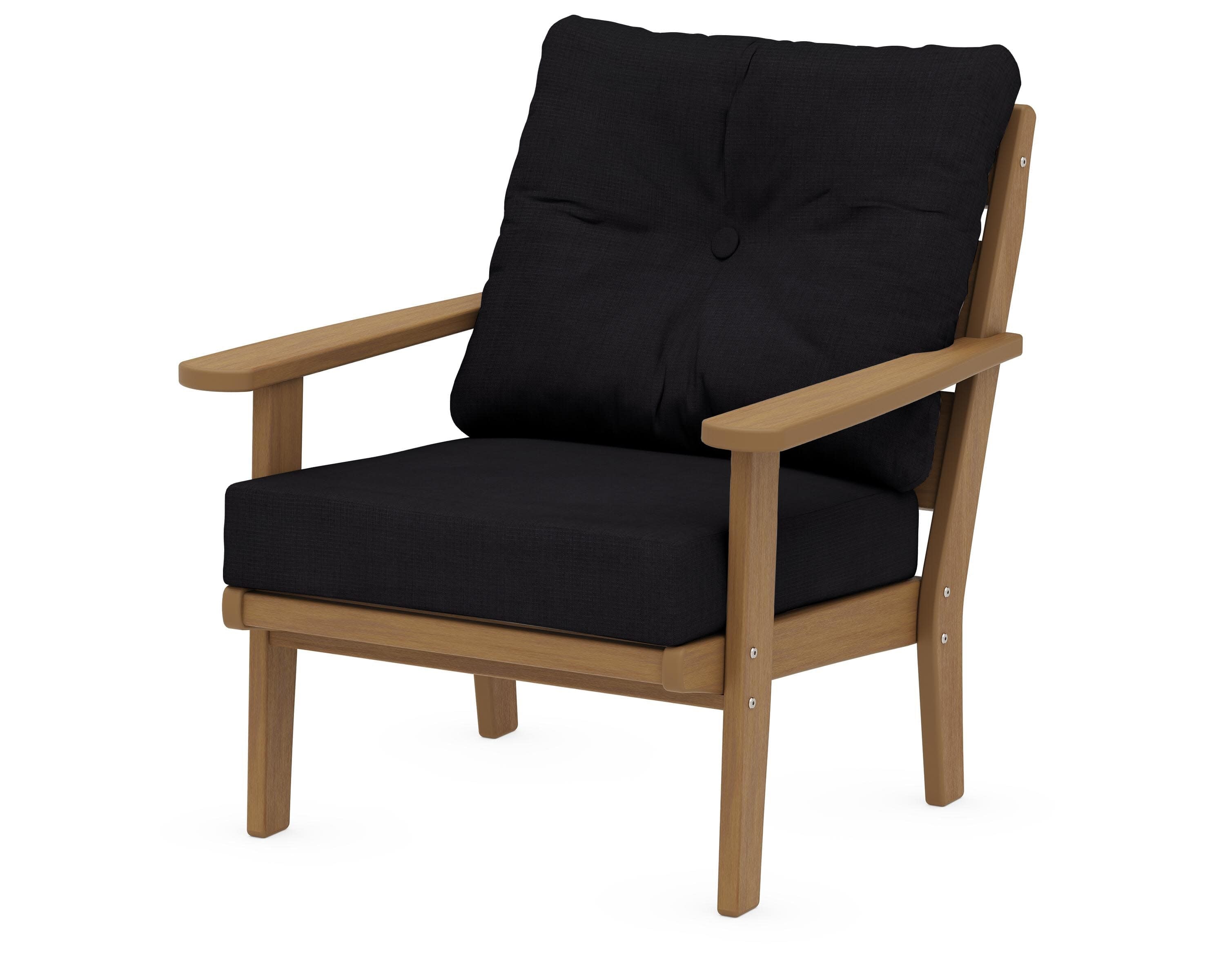 Lakeside Deep Seating Chair in Natural / Midnight Linen