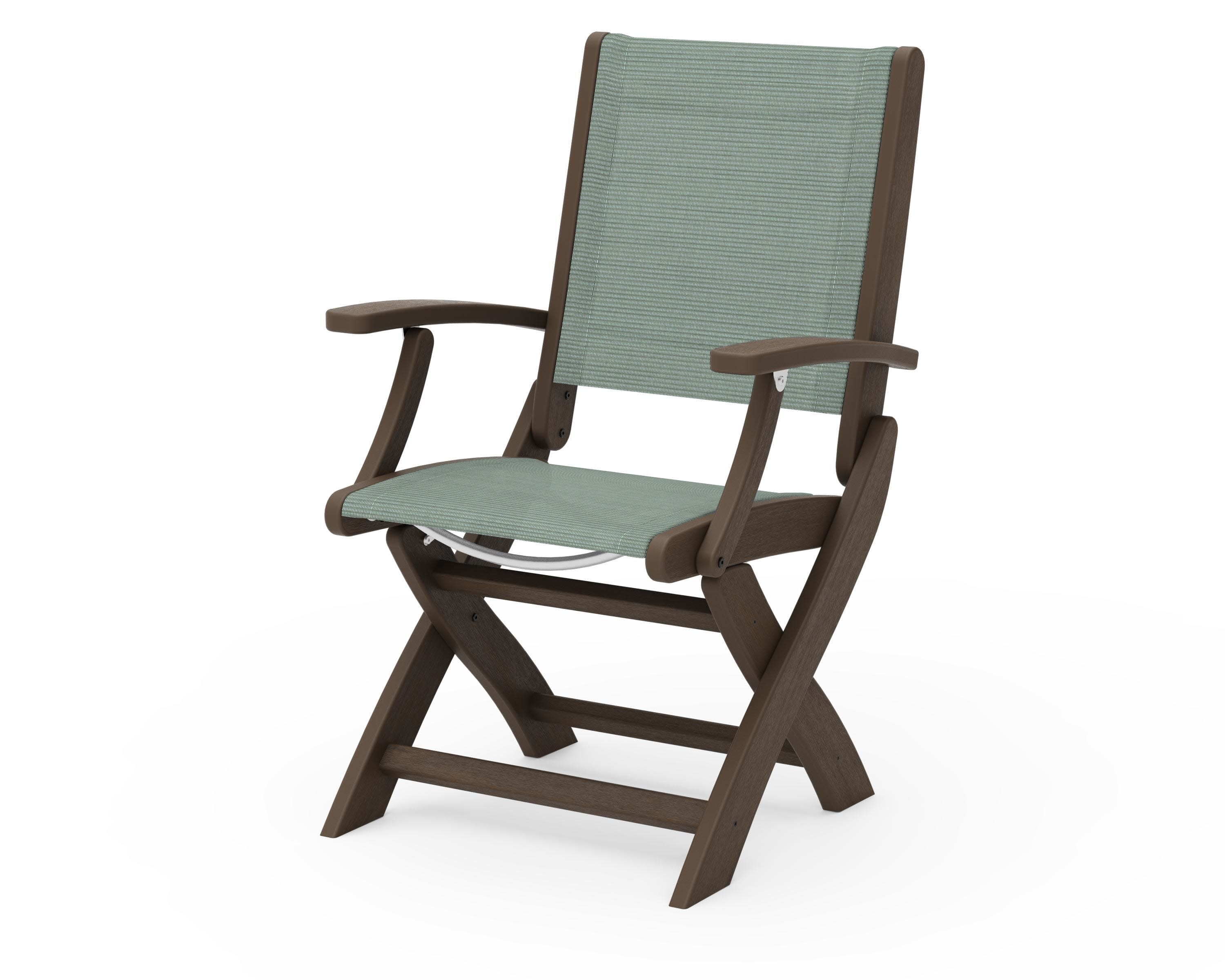 Coastal Folding Chair in Kona / Dupioni Sea Mist Sling
