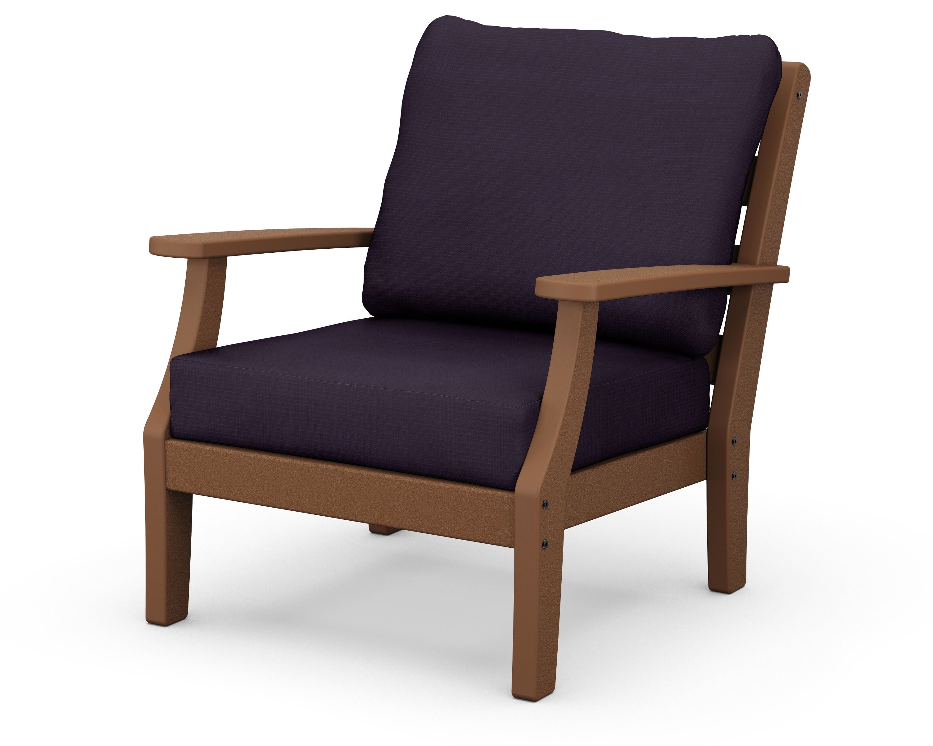 Chesapeake Deep Seating Chair in Teak / Navy Linen