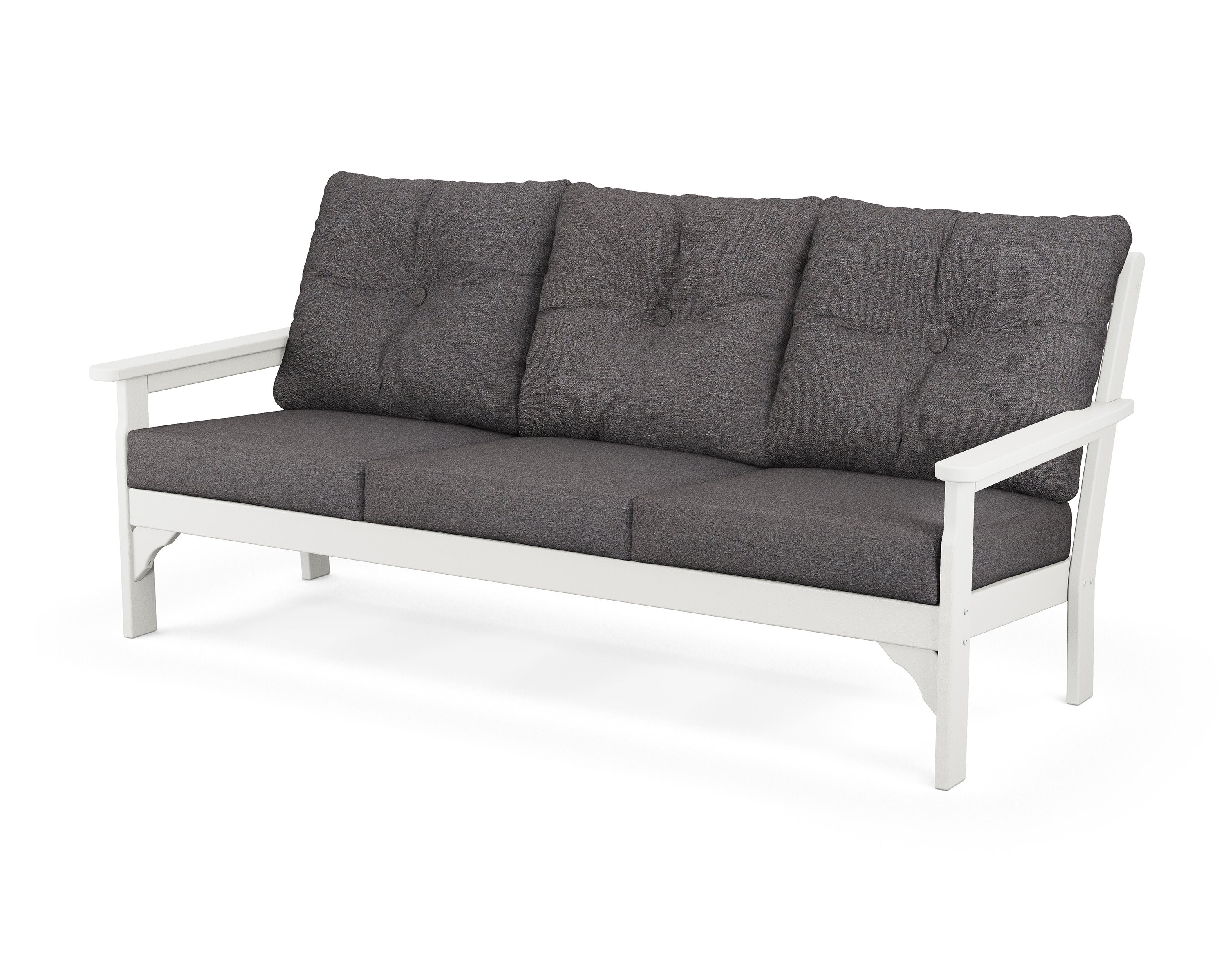 Vineyard Deep Seating Sofa in Vintage White / Ash Charcoal
