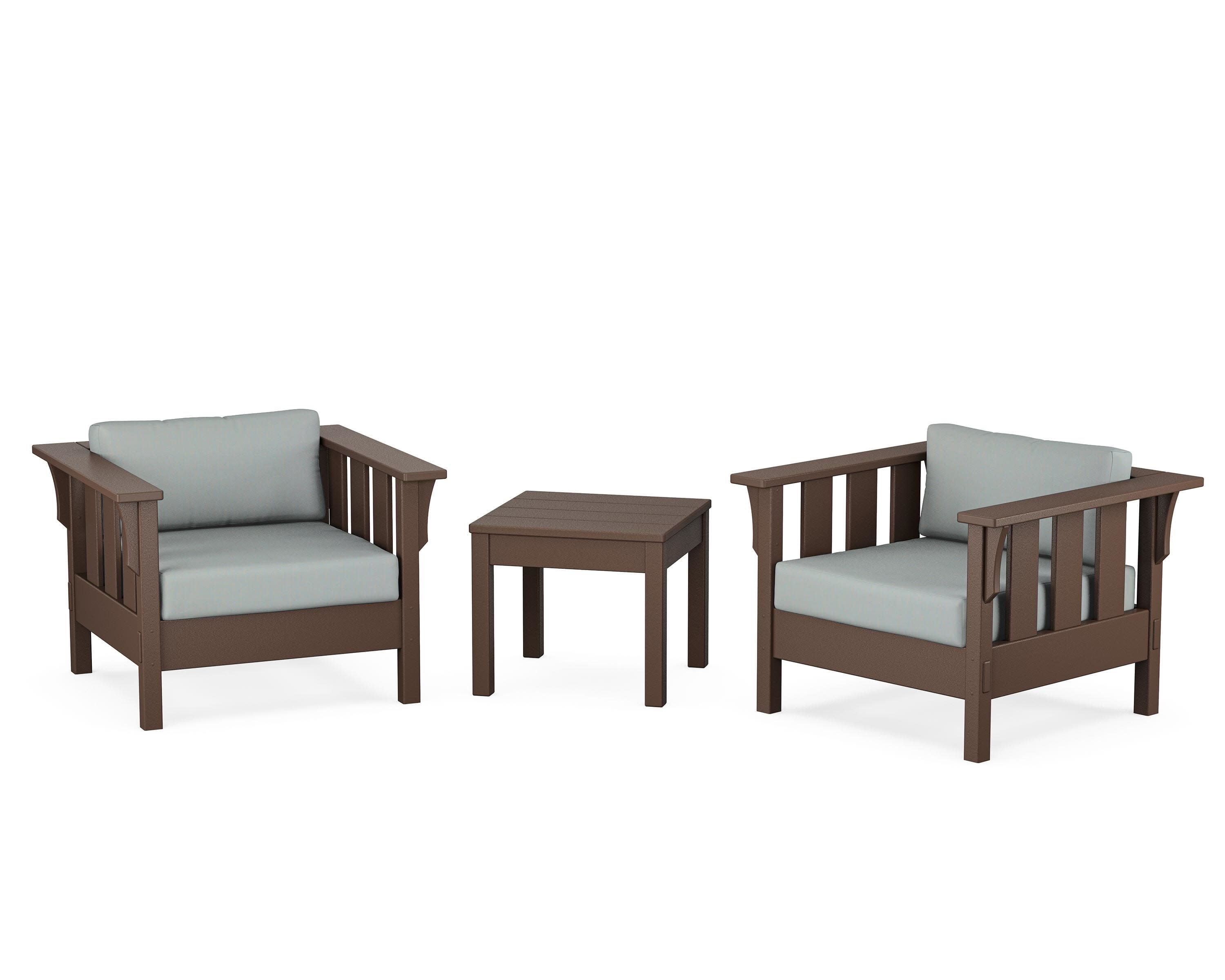 Acadia 3-Piece Deep Seating Set in Mahogany / Spa