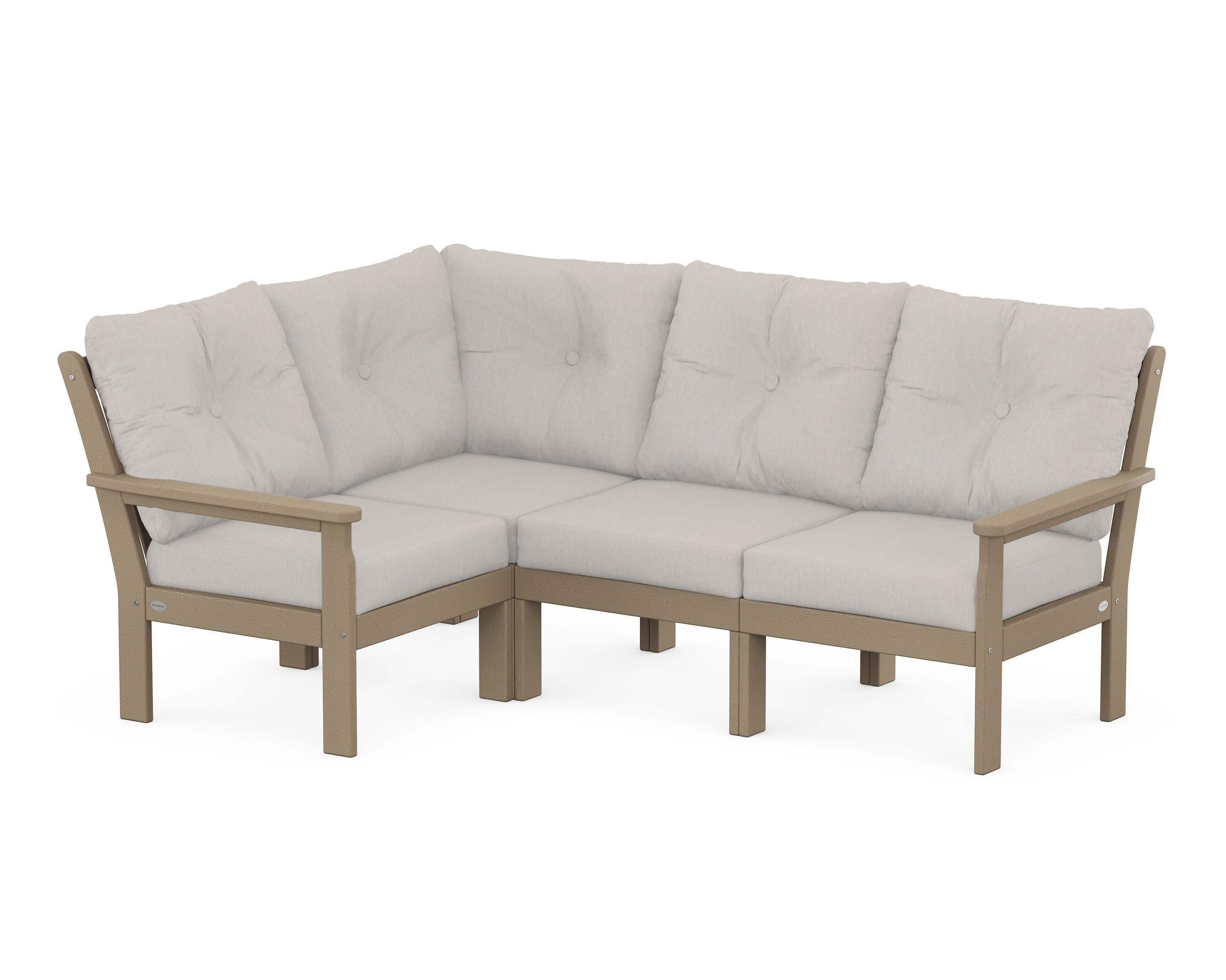 Vineyard 4-Piece Sectional in Vintage Sahara / Cast Ash