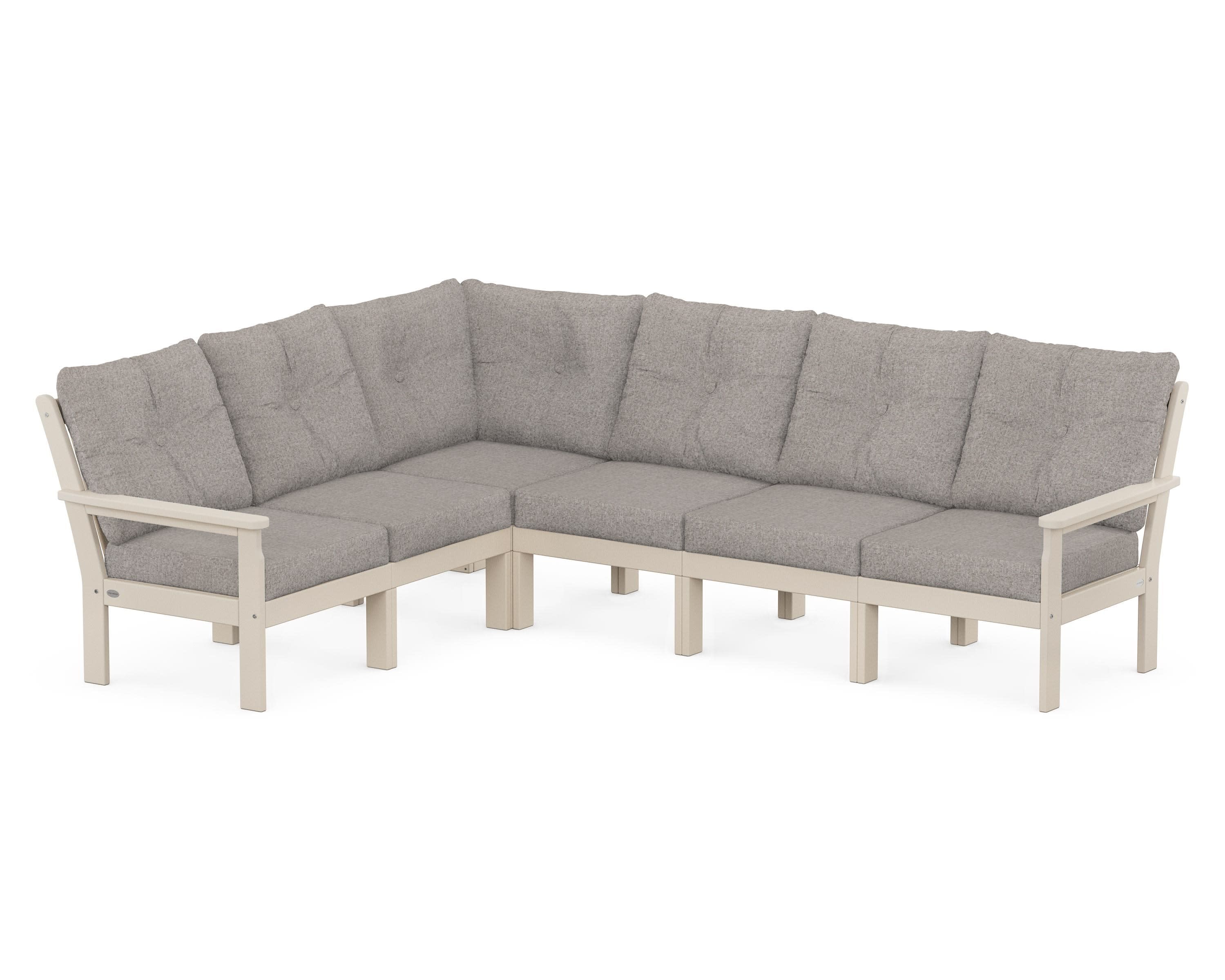 Vineyard 6-Piece Sectional in Sand / Weathered Tweed