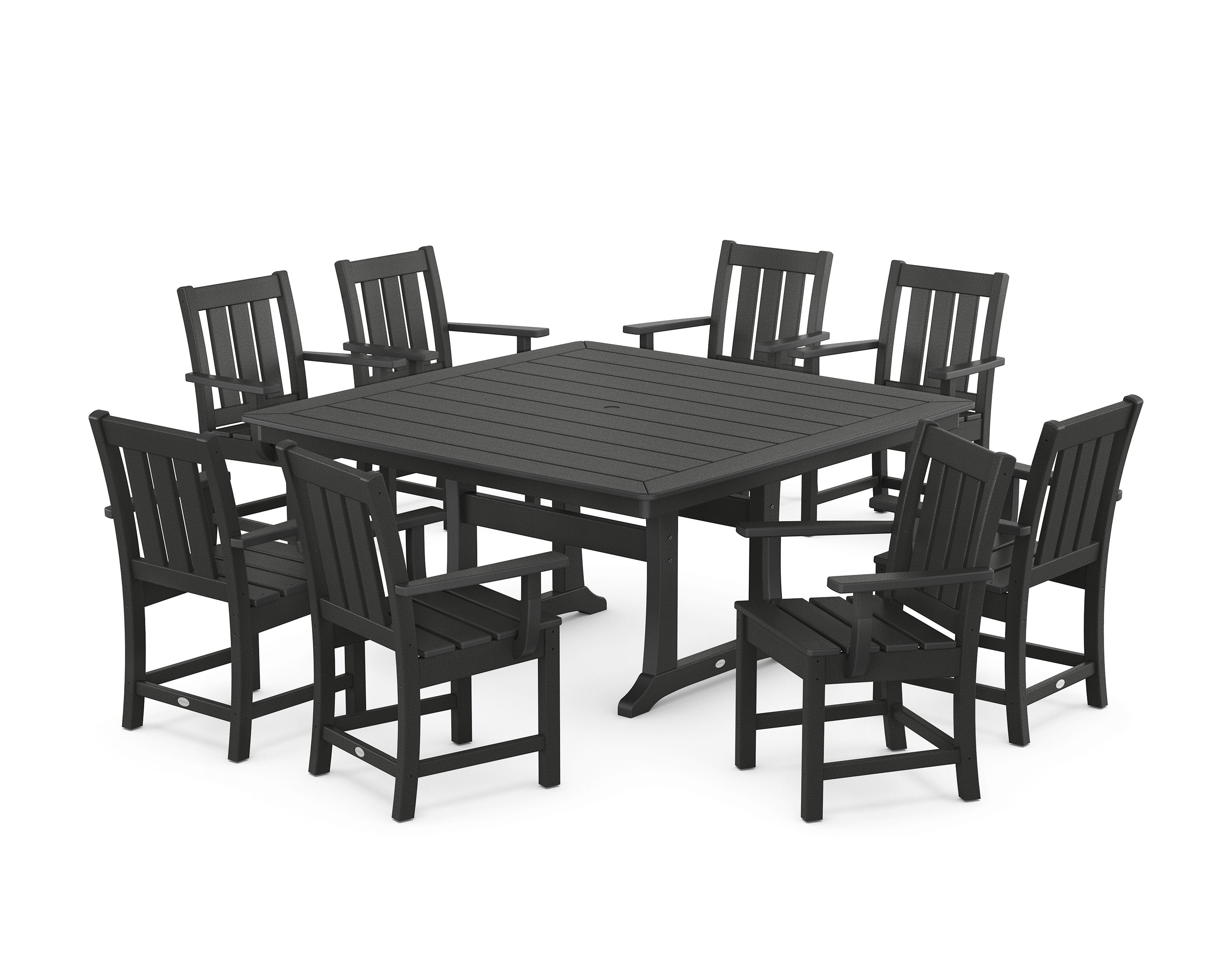 Oxford 9-Piece Square Dining Set with Trestle Legs in Black