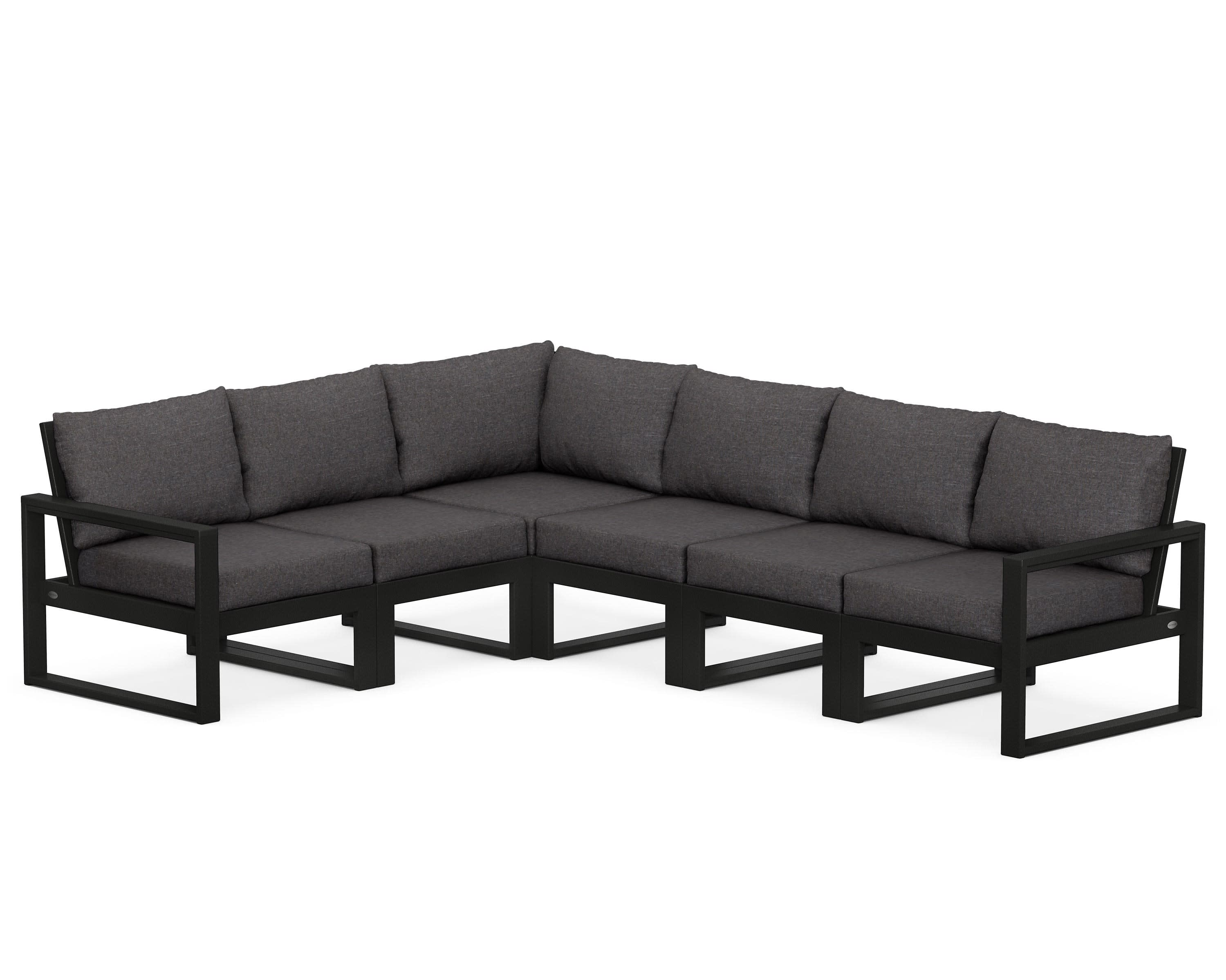 EDGE 6-Piece Modular Deep Seating Set in Black / Ash Charcoal