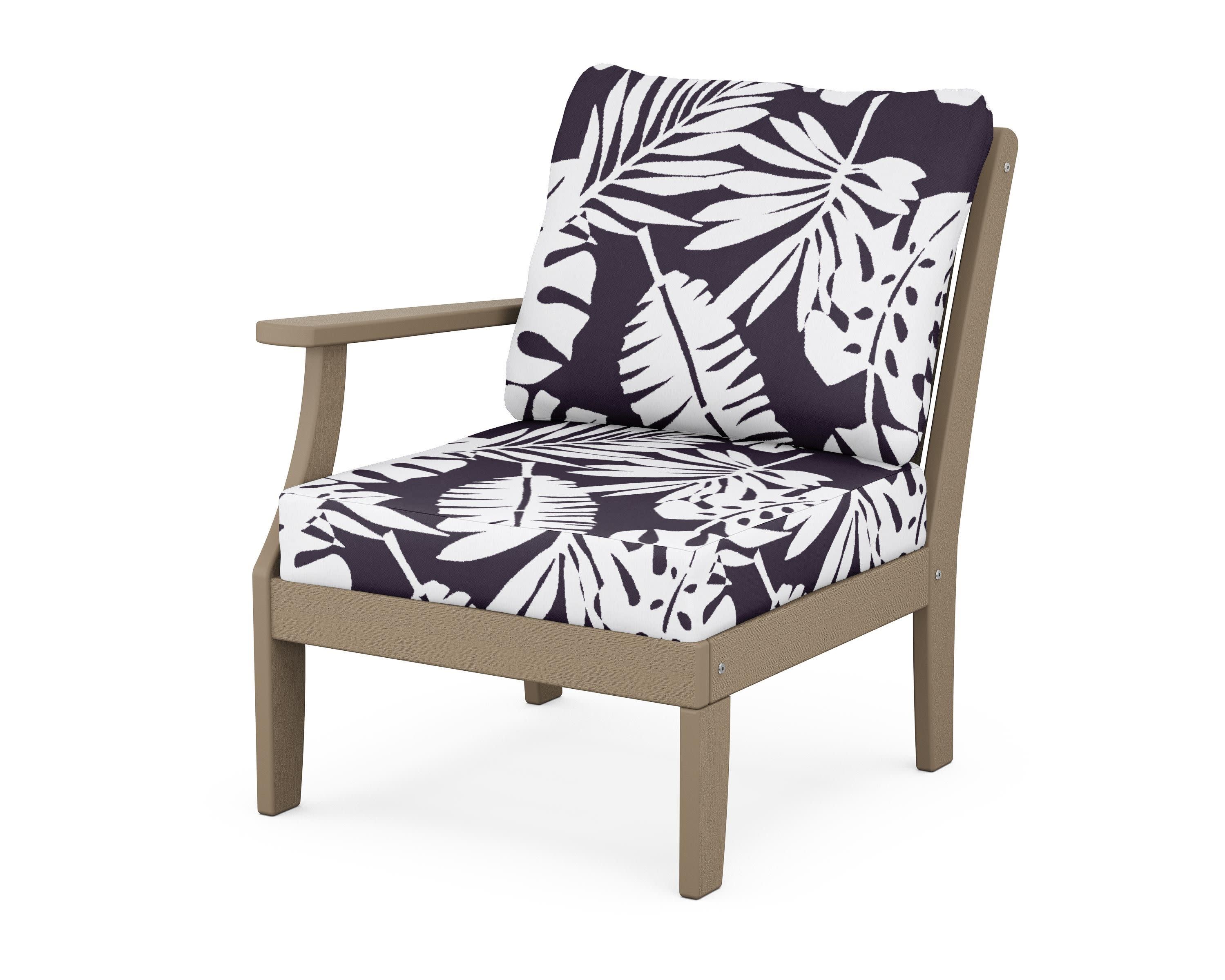 Braxton Modular Left Arm Chair in Vintage Sahara / Leaf Navy