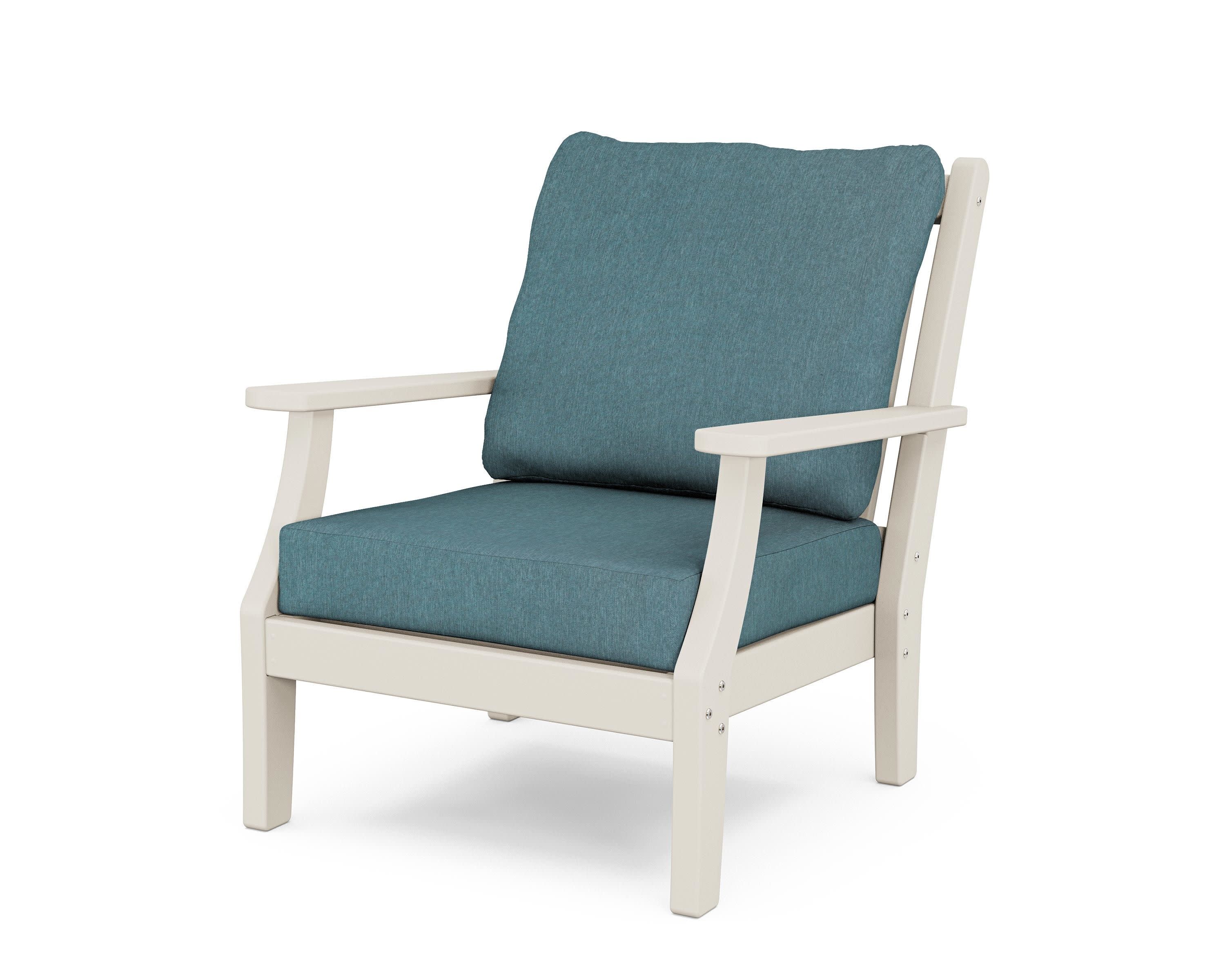 Wovendale Deep Seating Chair in Sand / Ocean Teal