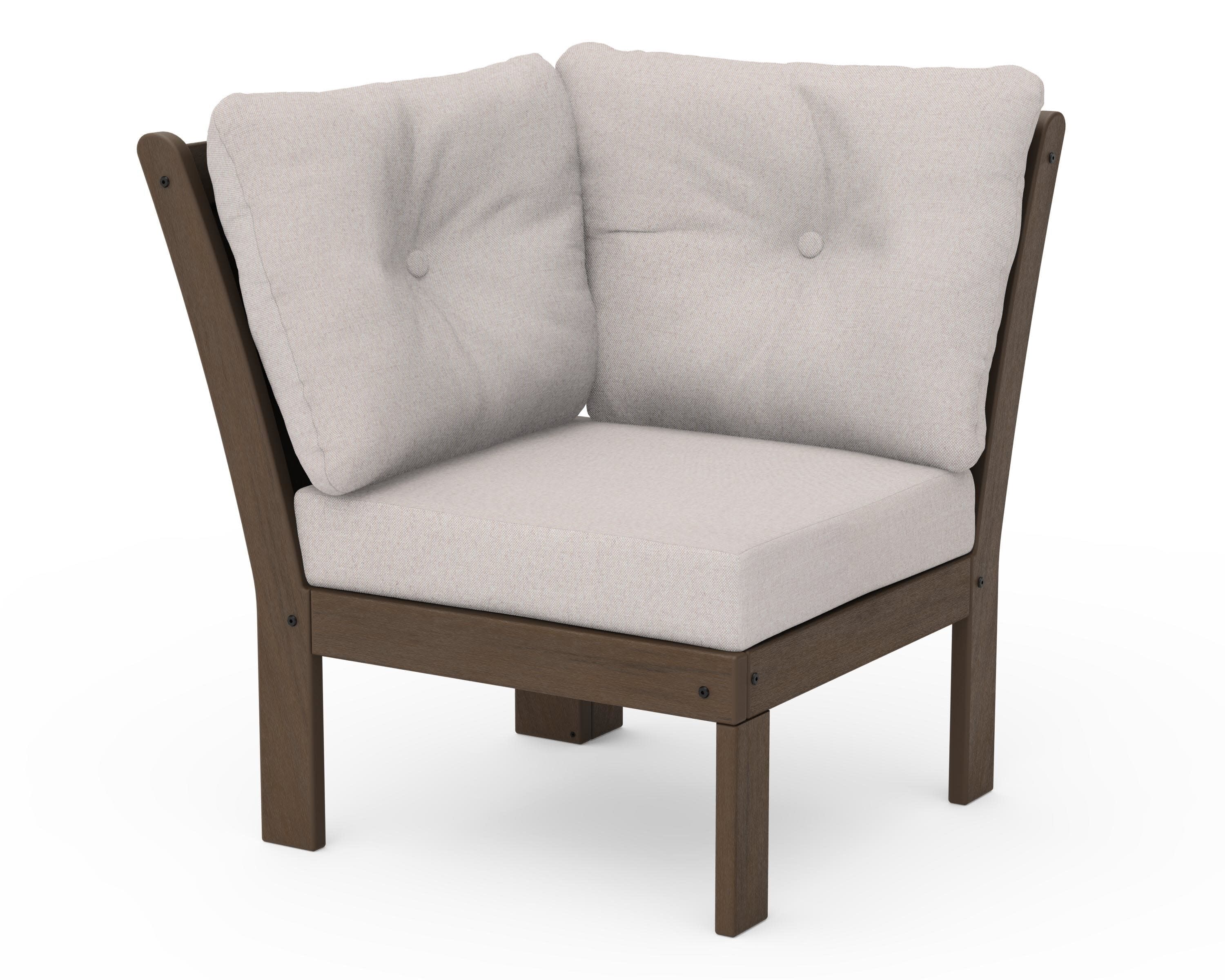 Vineyard Modular Corner Chair in Kona / Dune Burlap