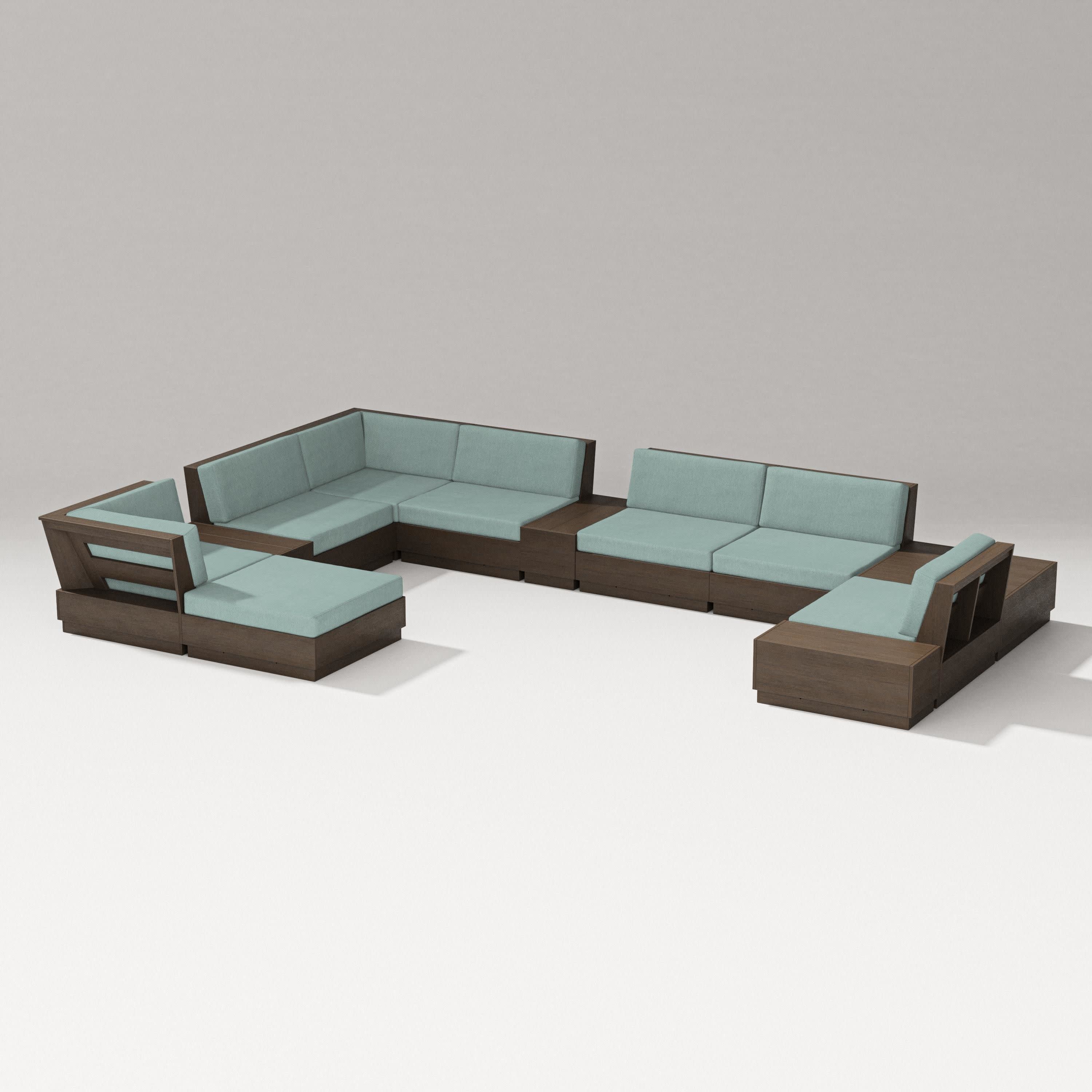 Elevate 12-Piece Conversation Sectional Set in Kona / Glacier Spa