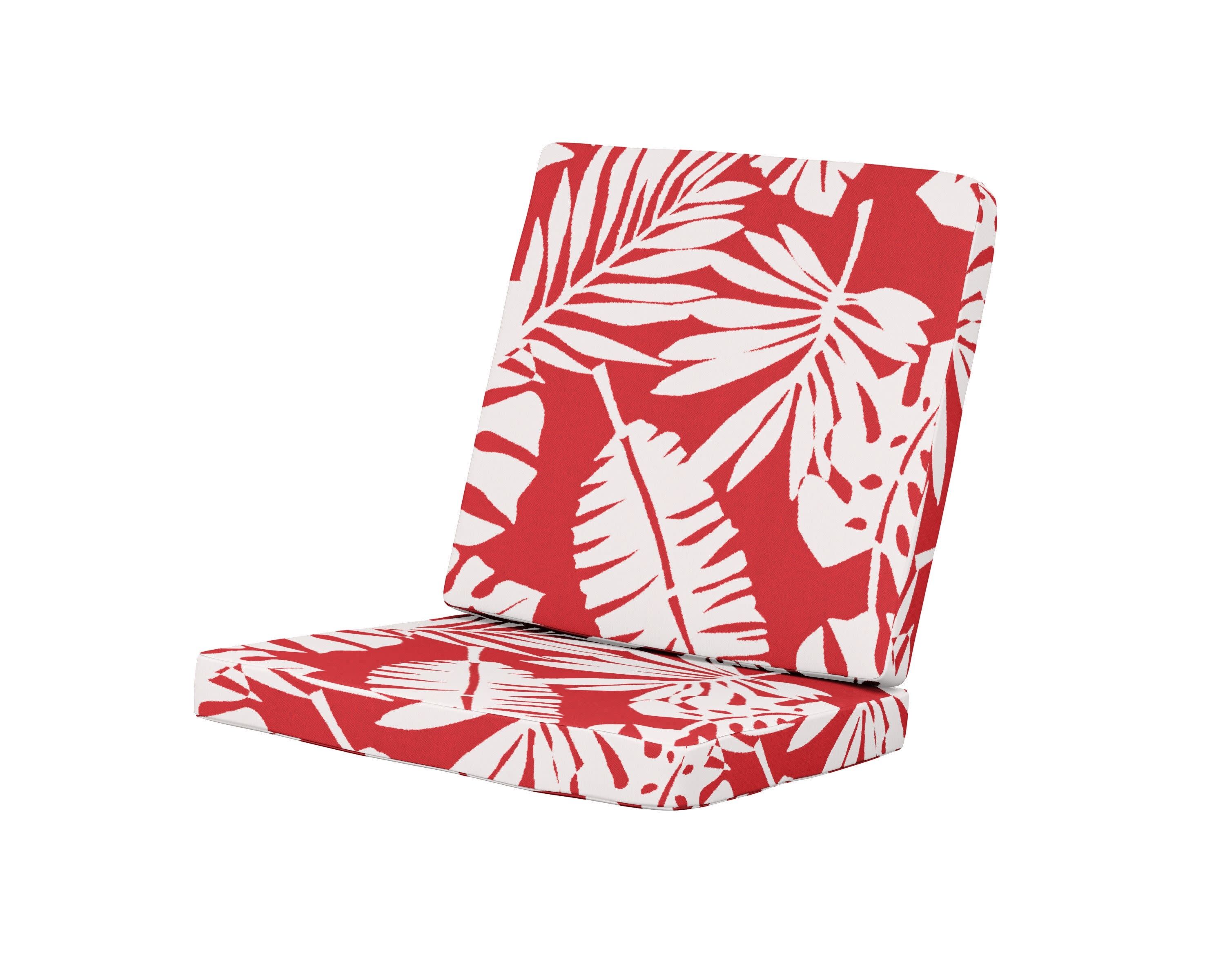 Modern Chair Cushion in Leaf Crimson