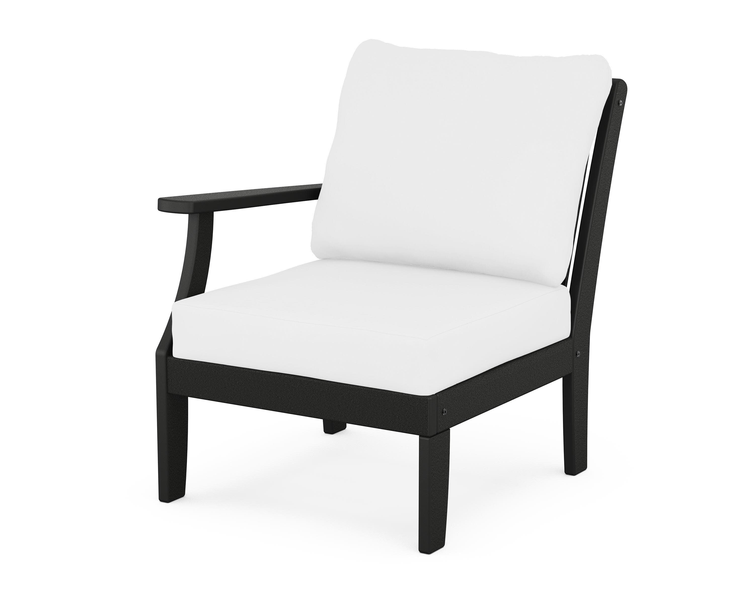 Braxton Modular Left Arm Chair in Black / Natural