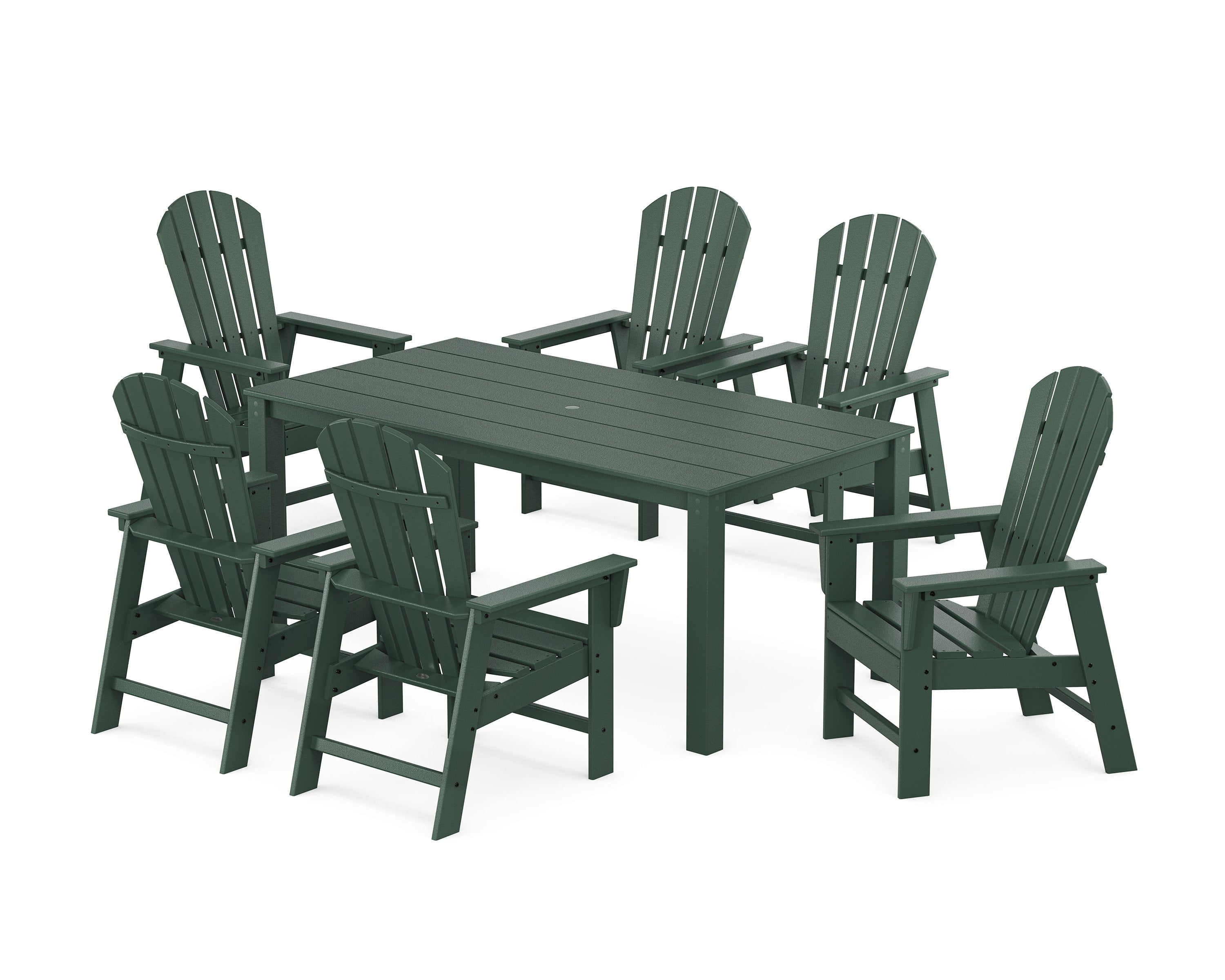 South Beach 7-Piece Parsons Dining Set in Green