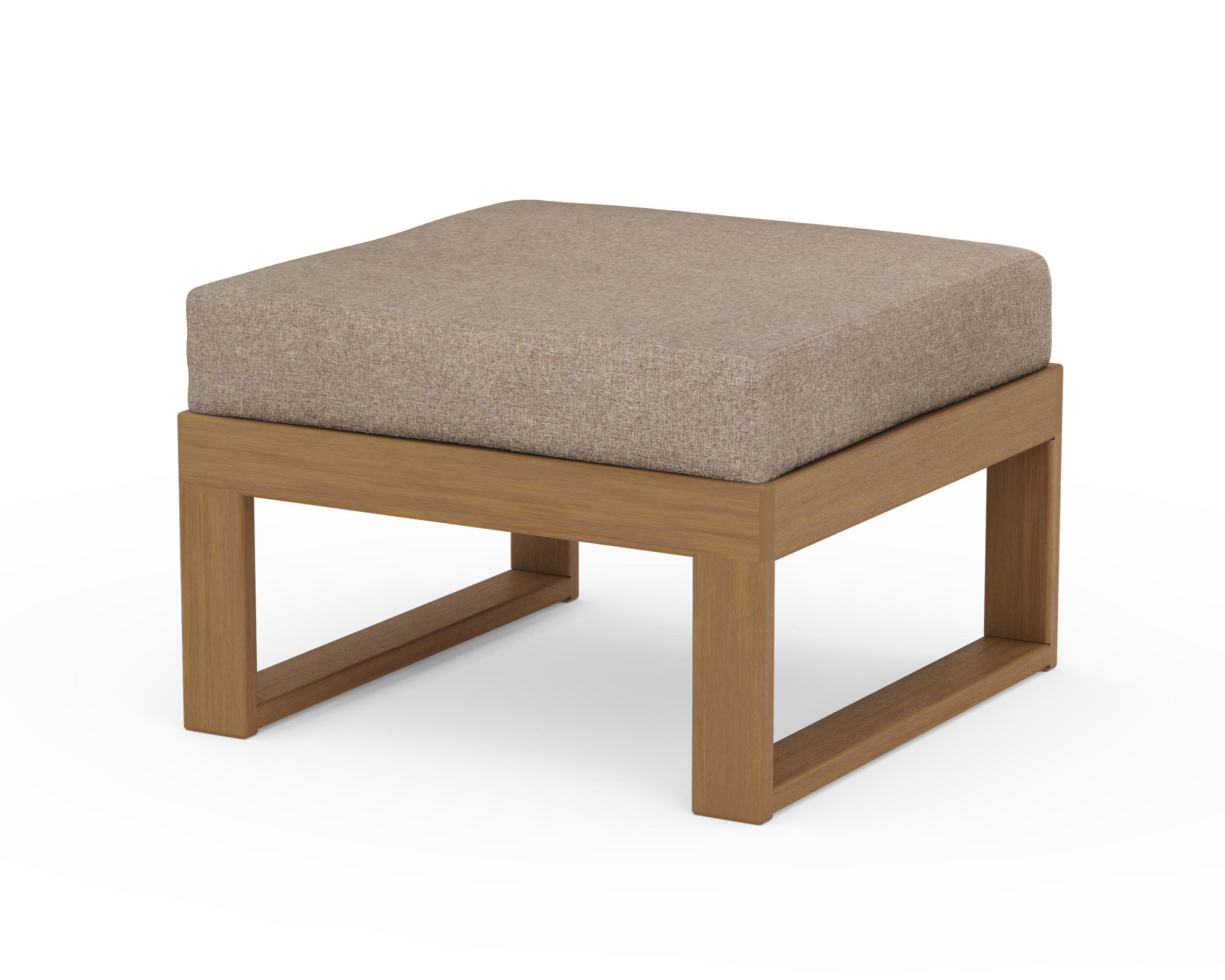 Modular Ottoman - Modern in Natural / Spiced Burlap