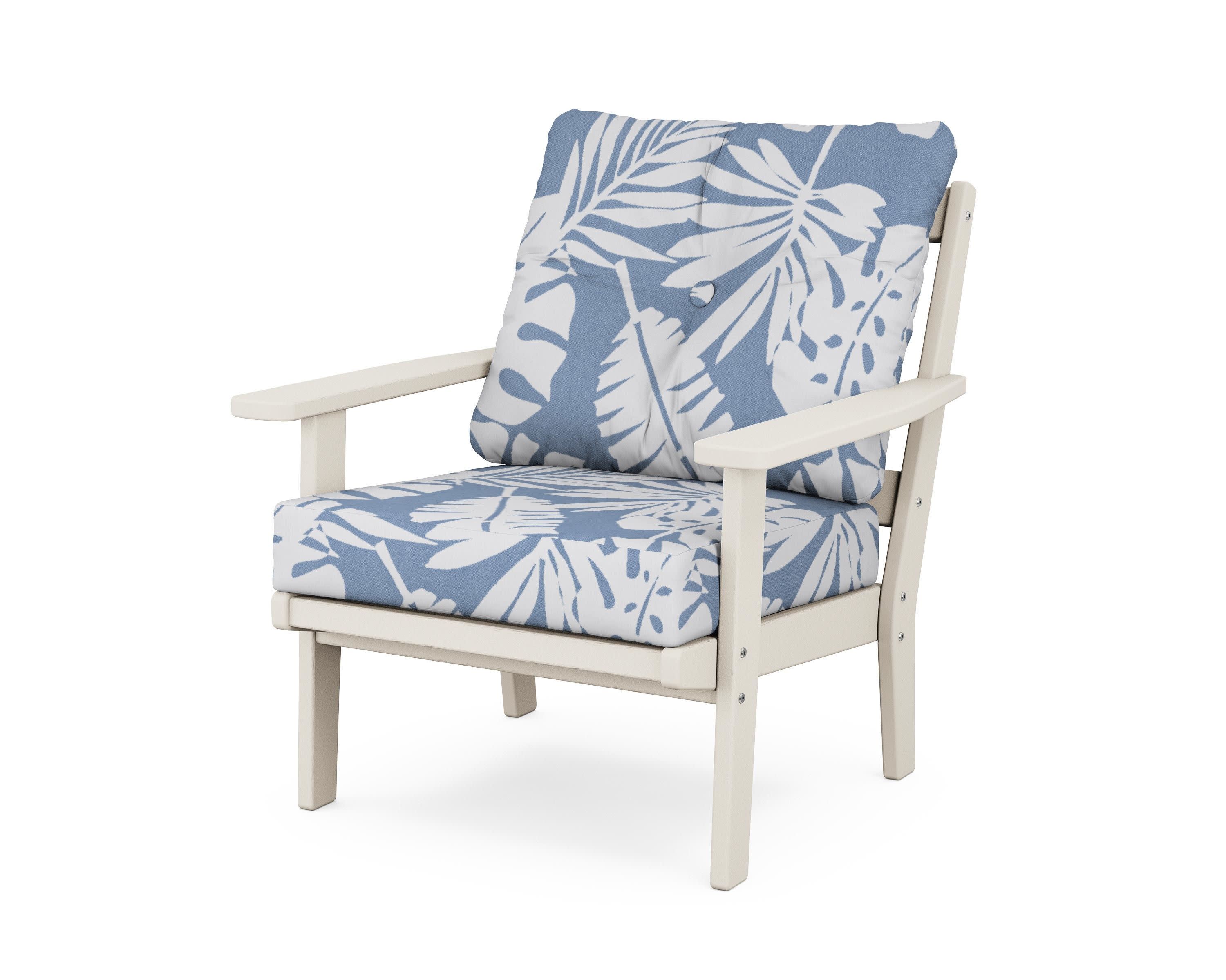 Prairie Deep Seating Chair in Sand / Leaf Sky Blue