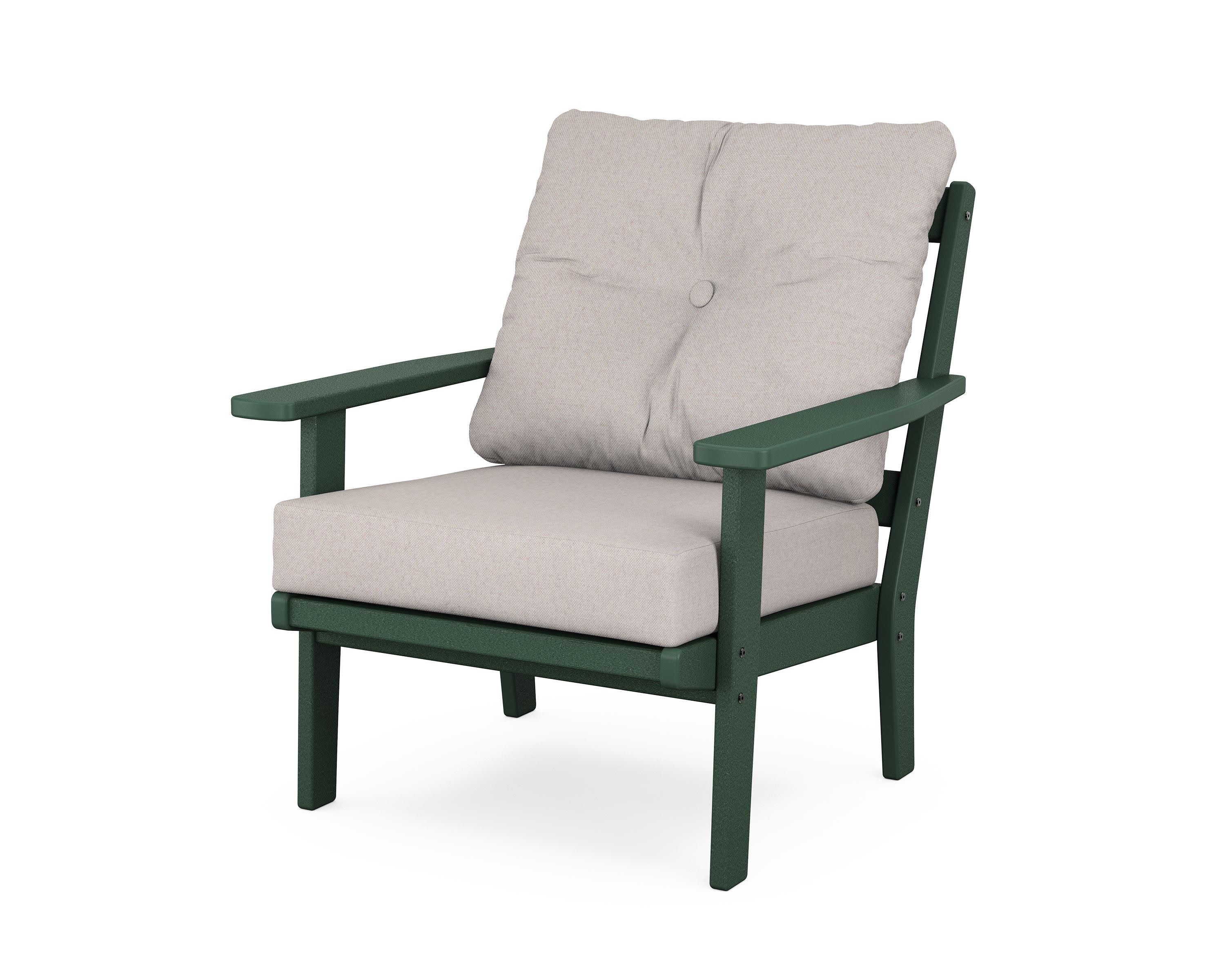 Oxford Deep Seating Chair in Green / Dune Burlap