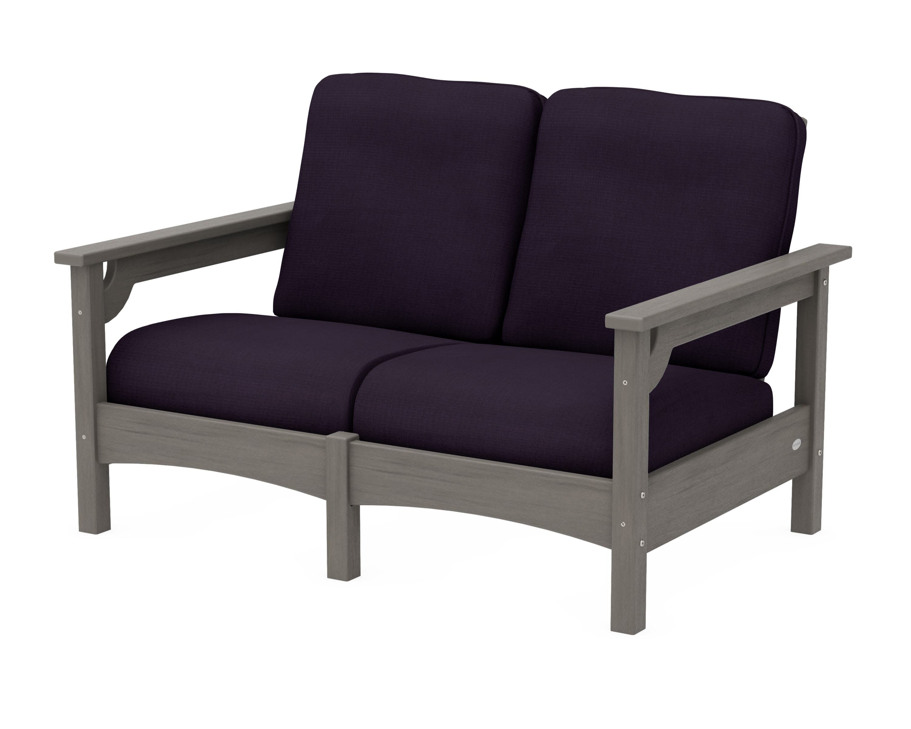Club Loveseat in Driftwood / Navy Linen