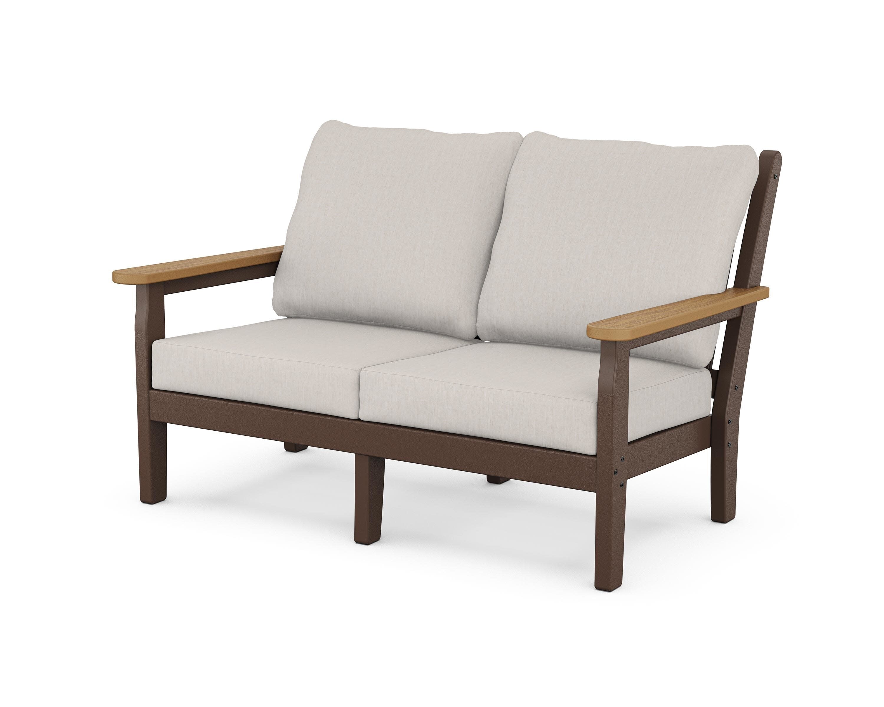 Chippendale Deep Seating Loveseat in Mahogany / Natural / Cast Ash