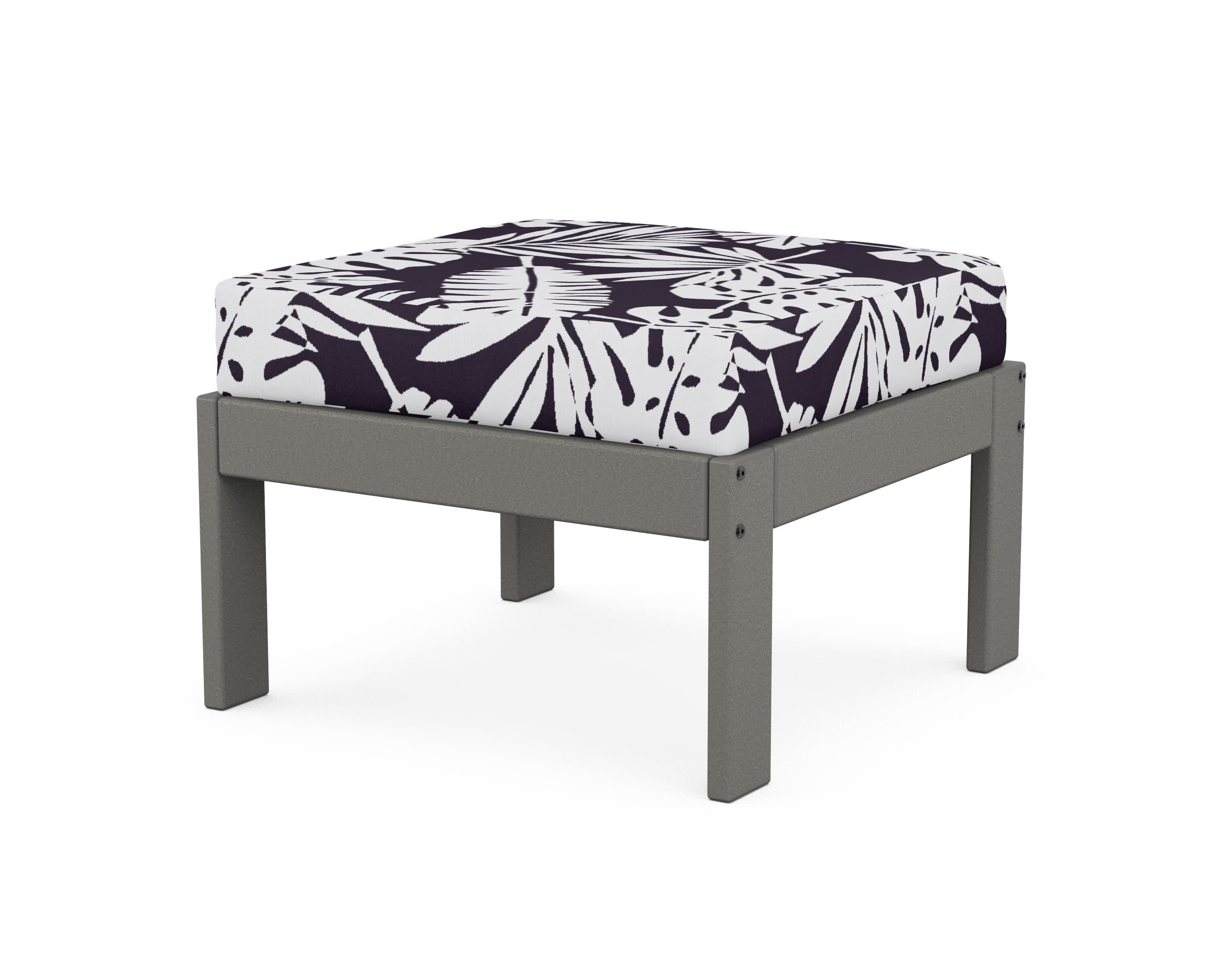 Vineyard Modular Ottoman in Slate Grey / Leaf Navy