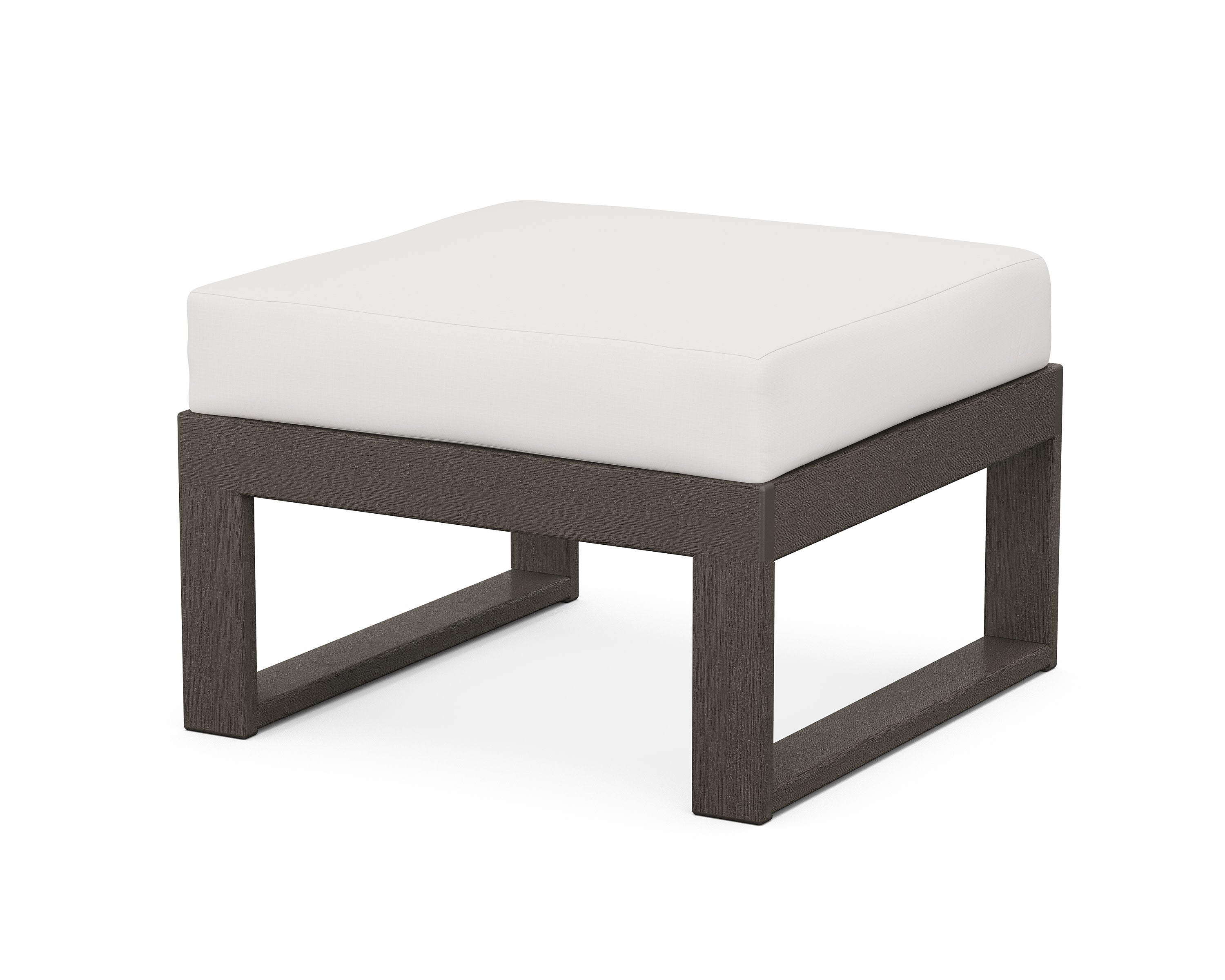 Modular Ottoman - Modern in Vintage Coffee / Natural Linen