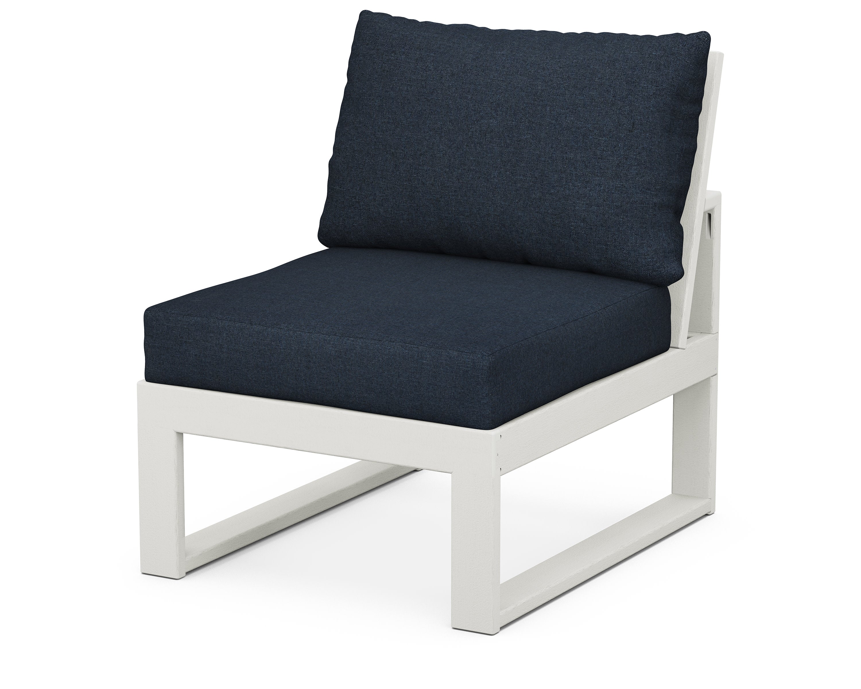 Modular Armless Chair in Vintage White / Marine Indigo
