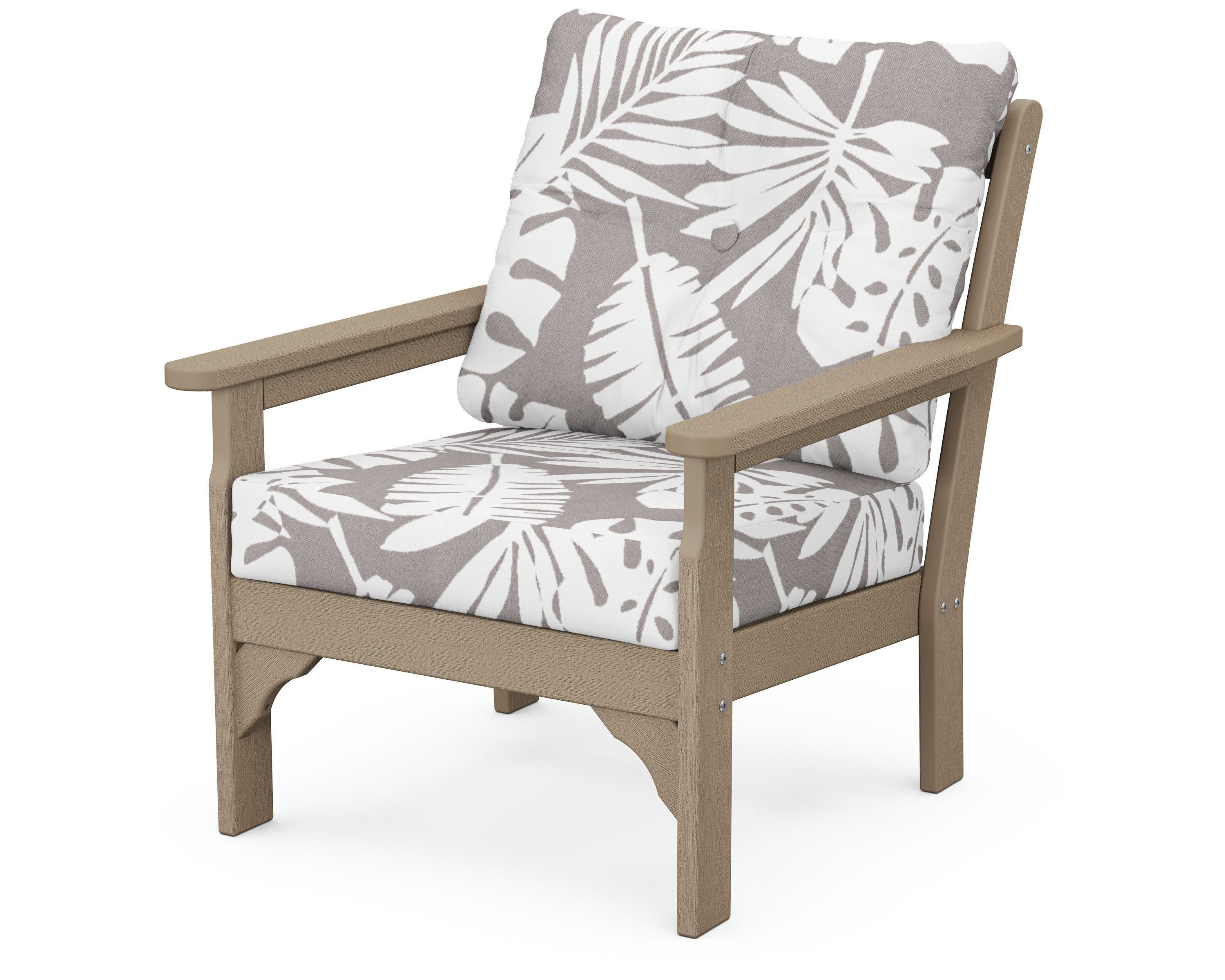 Vineyard Deep Seating Chair in Vintage Sahara / Leaf Grey Mist