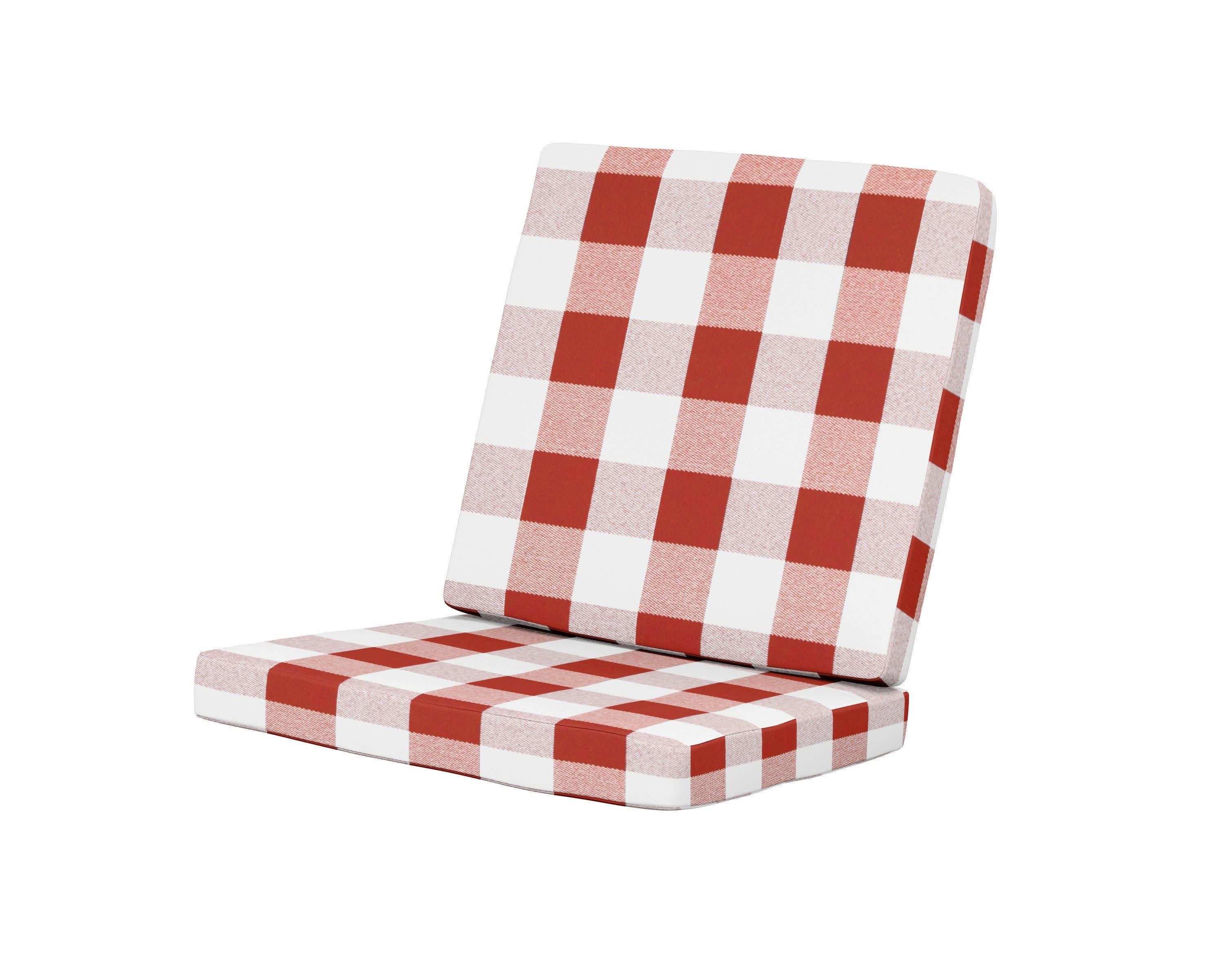 Modern Chair Cushion in Buffalo Plaid Crimson