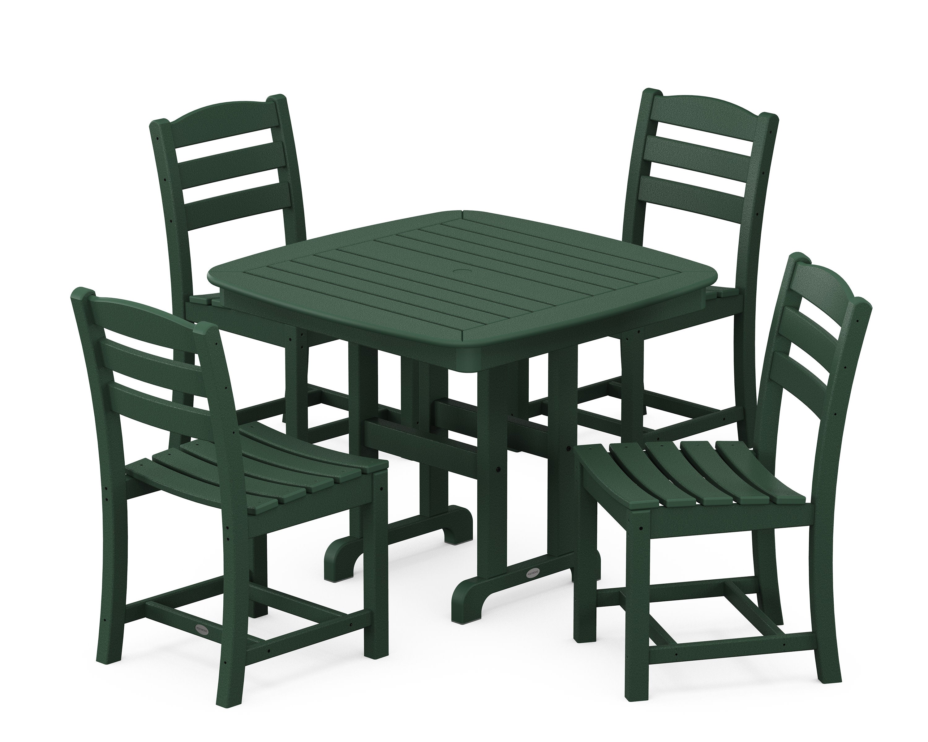 La Casa Caf 5-Piece Side Chair Dining Set in Green
