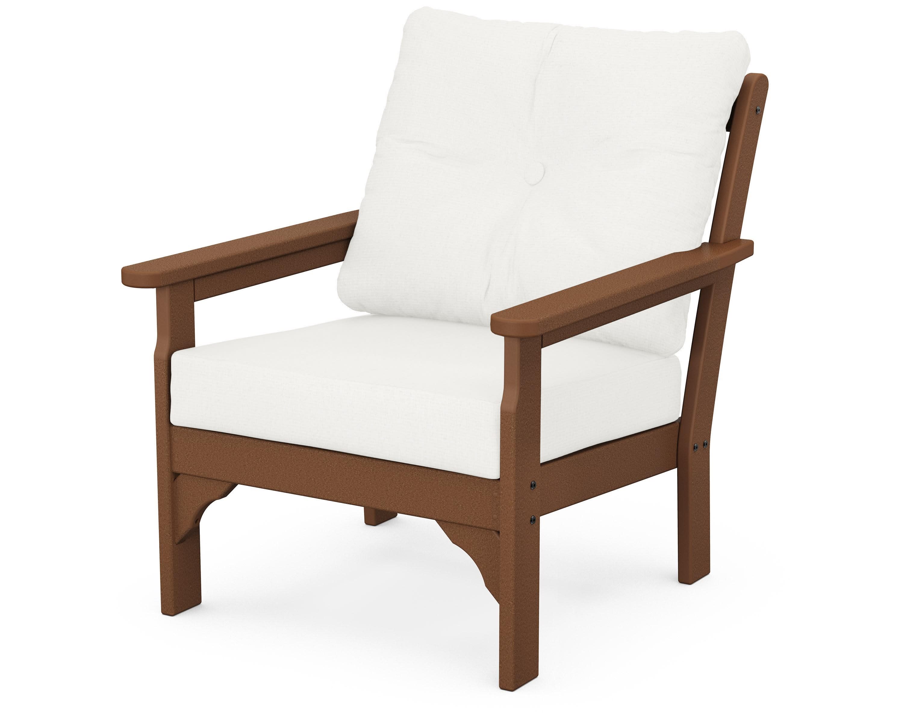 Vineyard Deep Seating Chair in Teak / Natural Linen