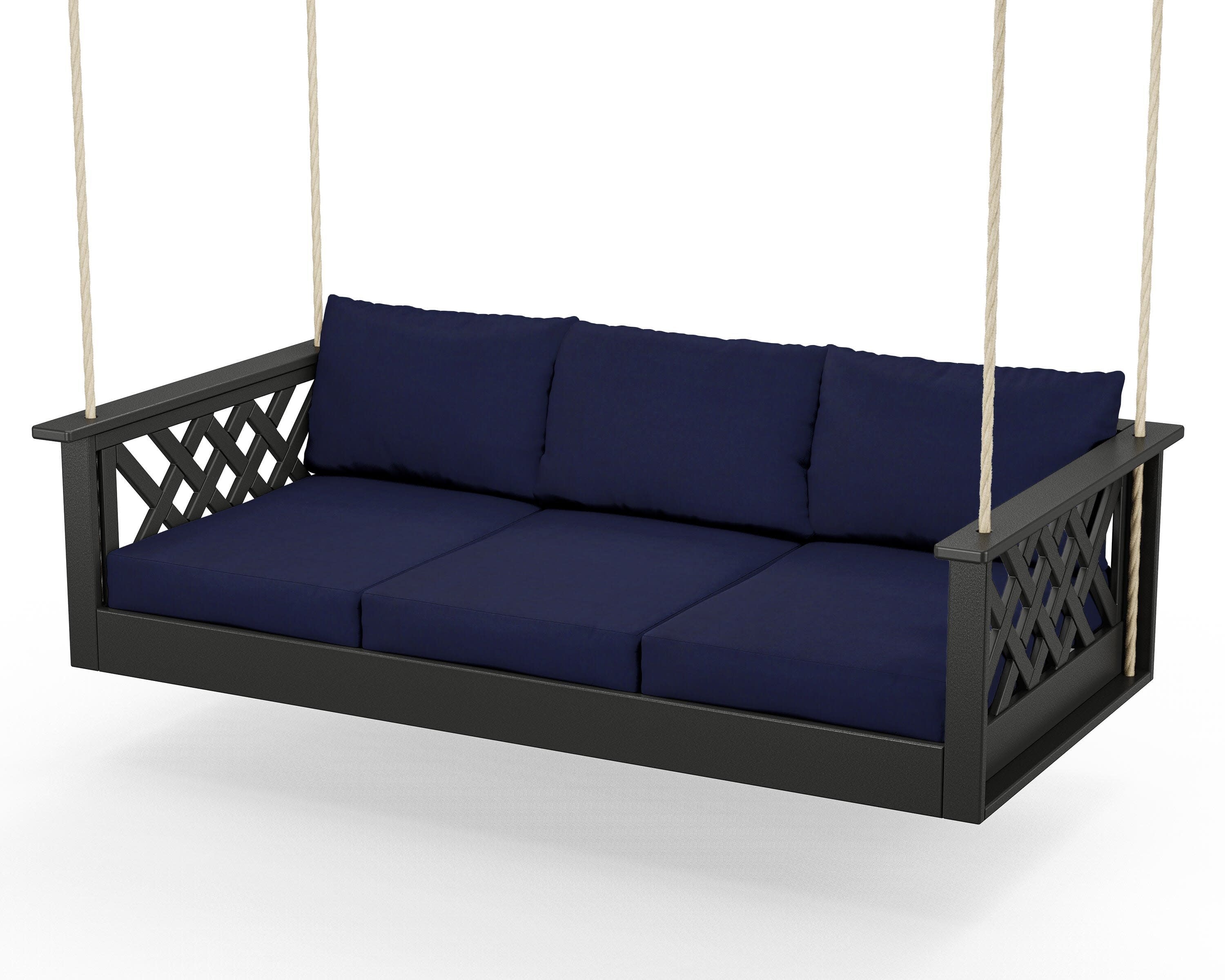 Wovendale Daybed Swing in Black / Navy