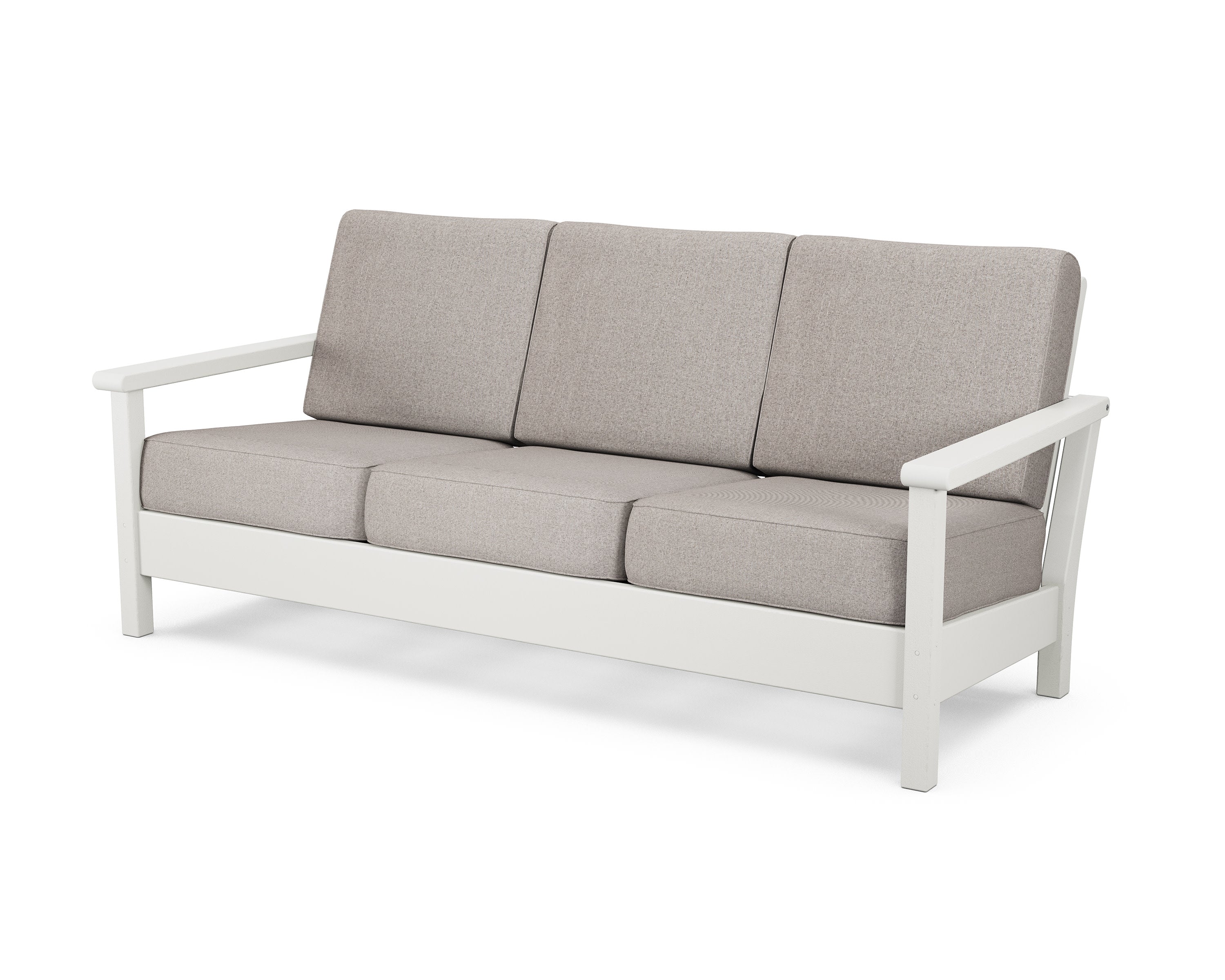 Harbour Deep Seating Sofa in Vintage White / Weathered Tweed