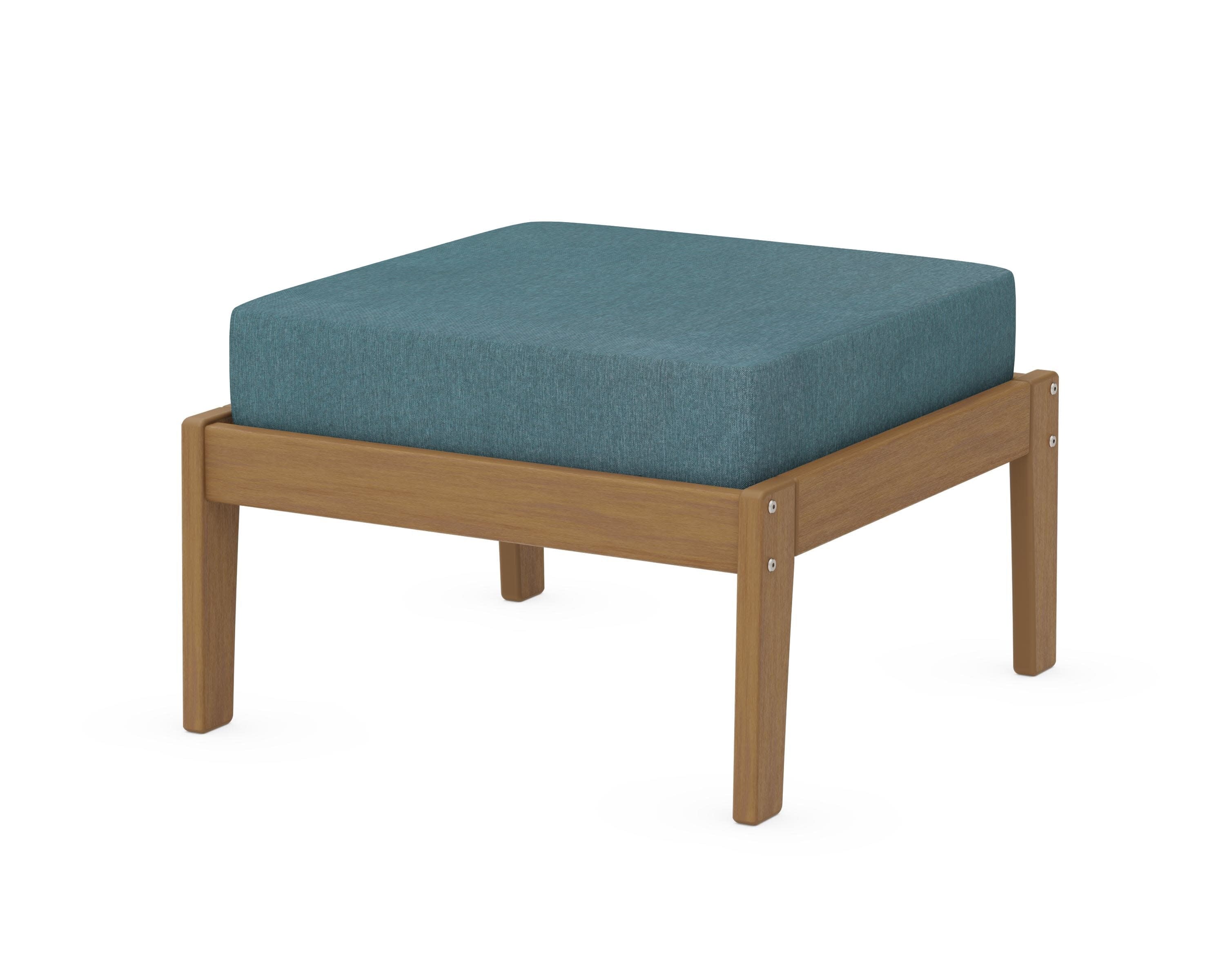 Deep Seating Ottoman in Natural / Ocean Teal