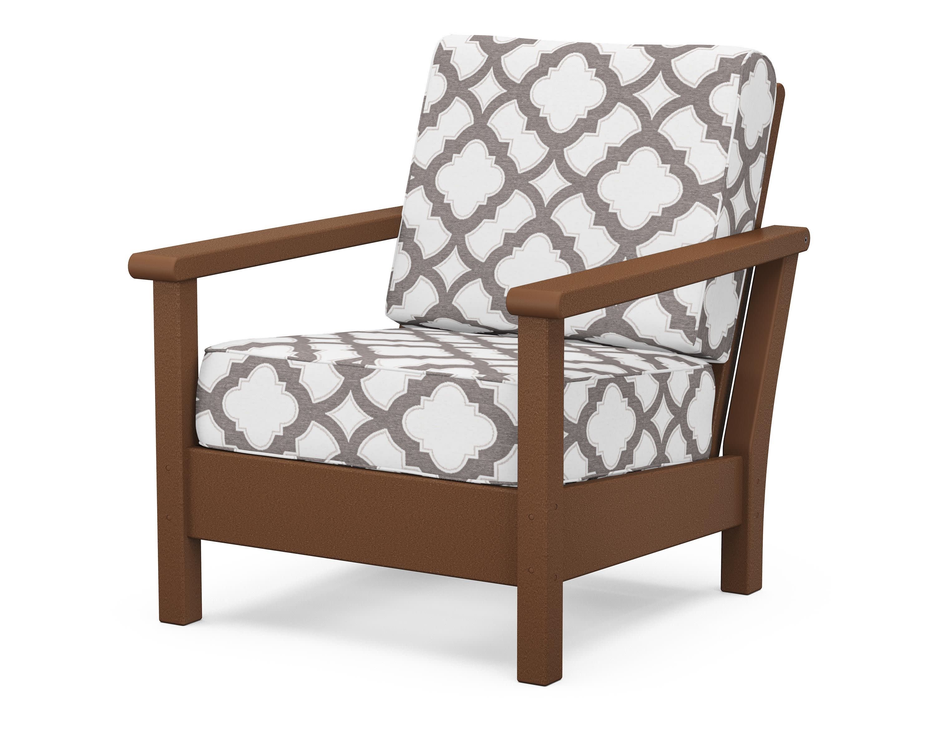 Harbour Deep Seating Chair in Teak / Trellis Grey Mist