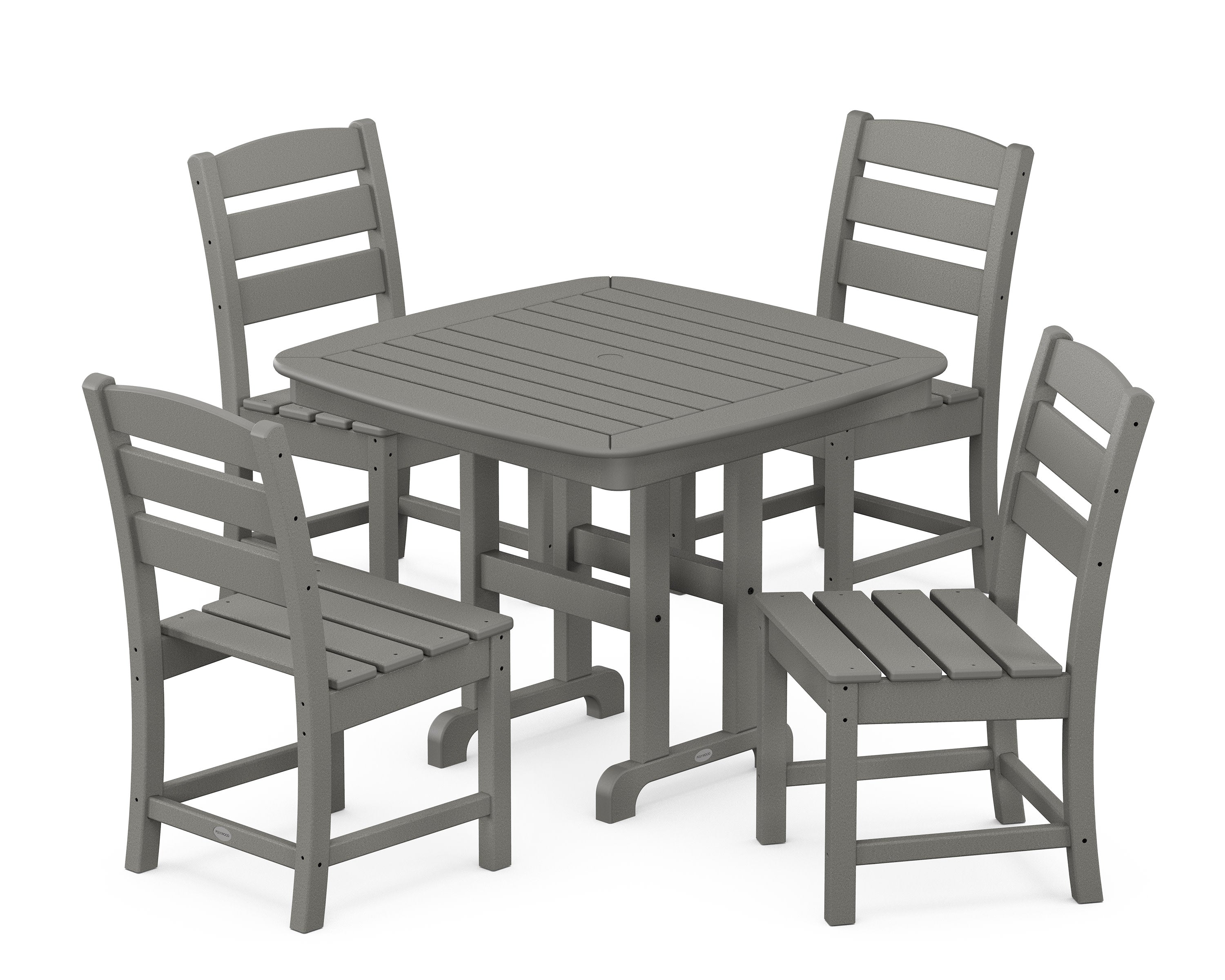 Lakeside 5-Piece Side Chair Dining Set in Slate Grey