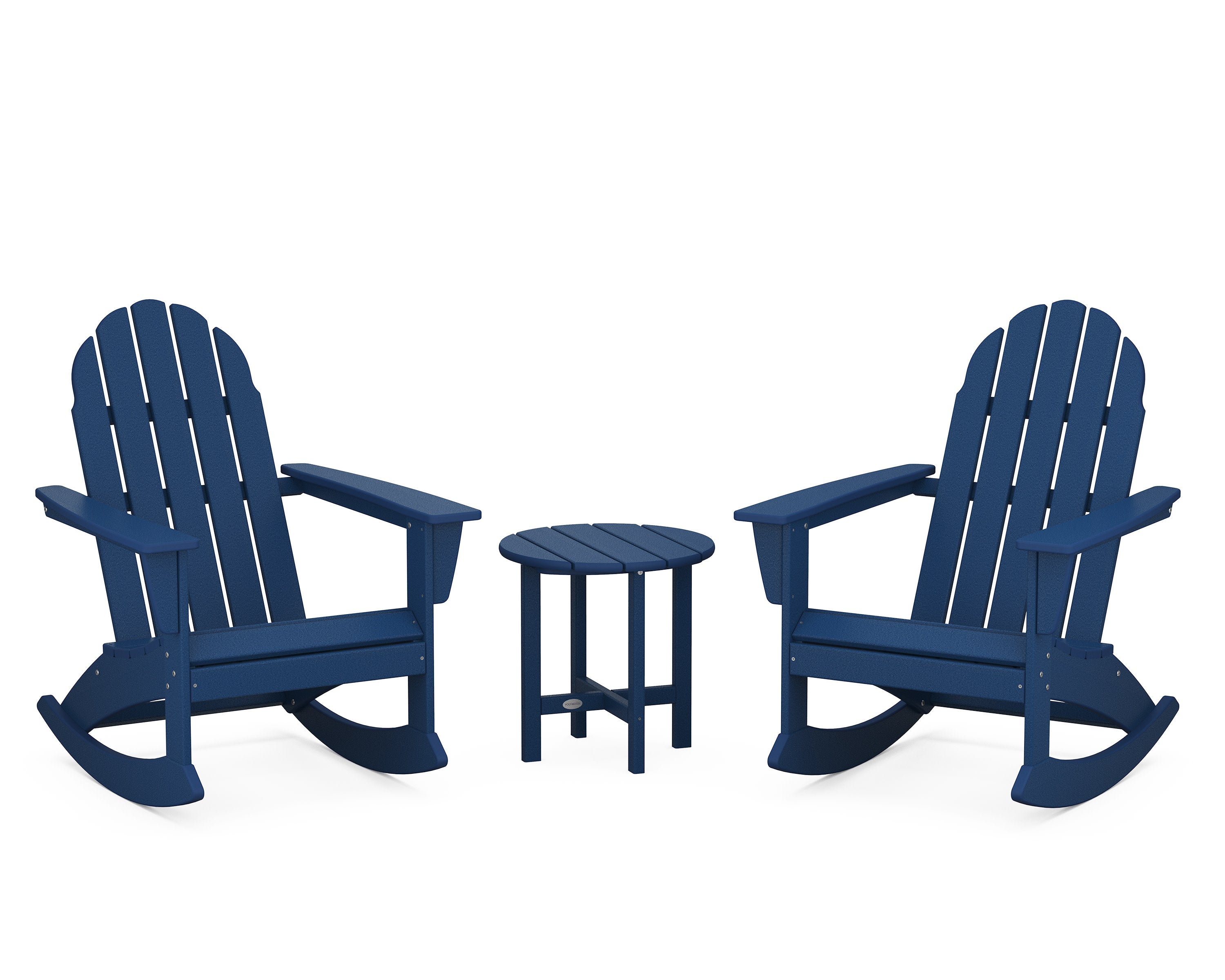 Vineyard 3-Piece Adirondack Rocking Chair Set in Navy