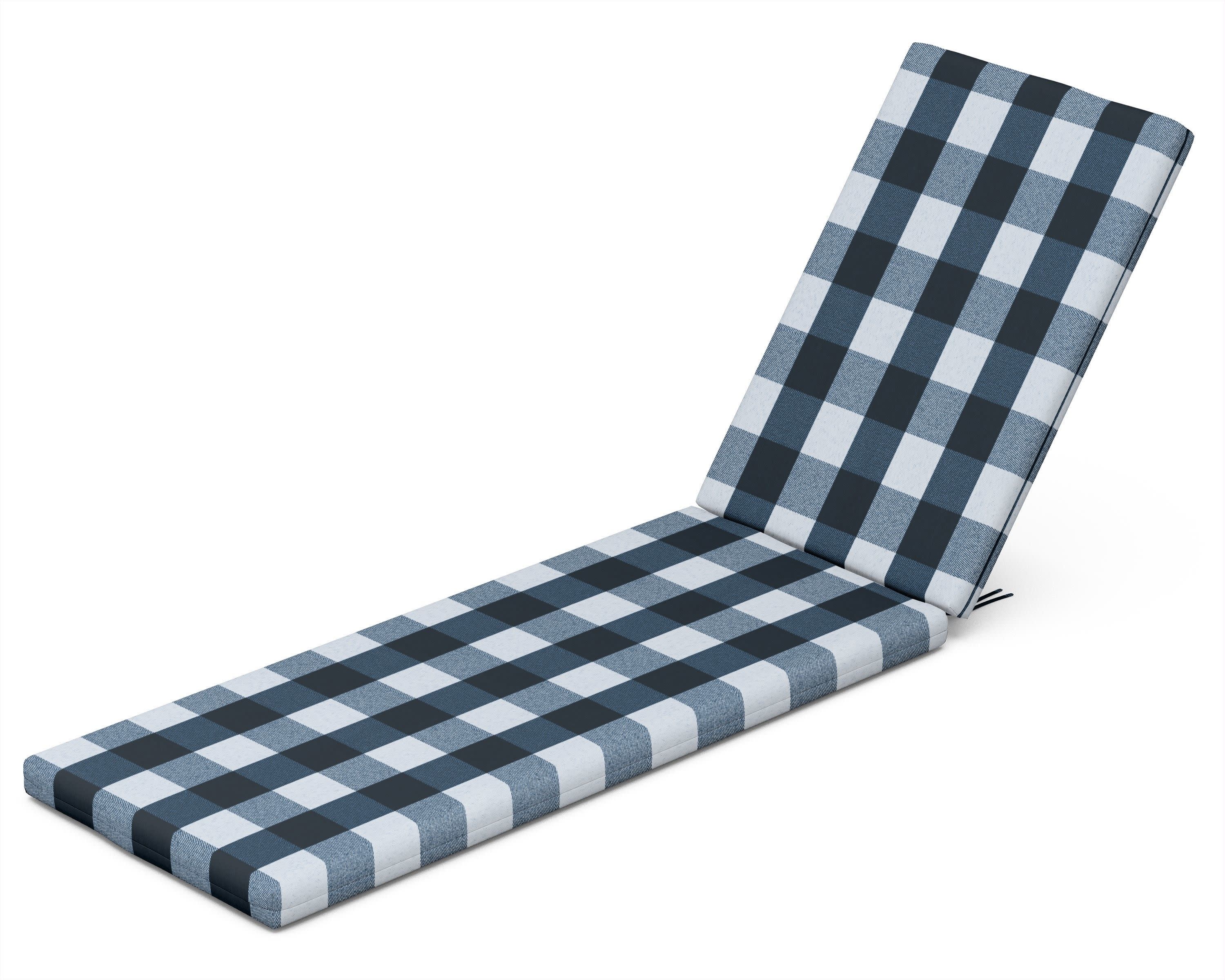 Chaise Cushion in Buffalo Plaid Marine Indigo