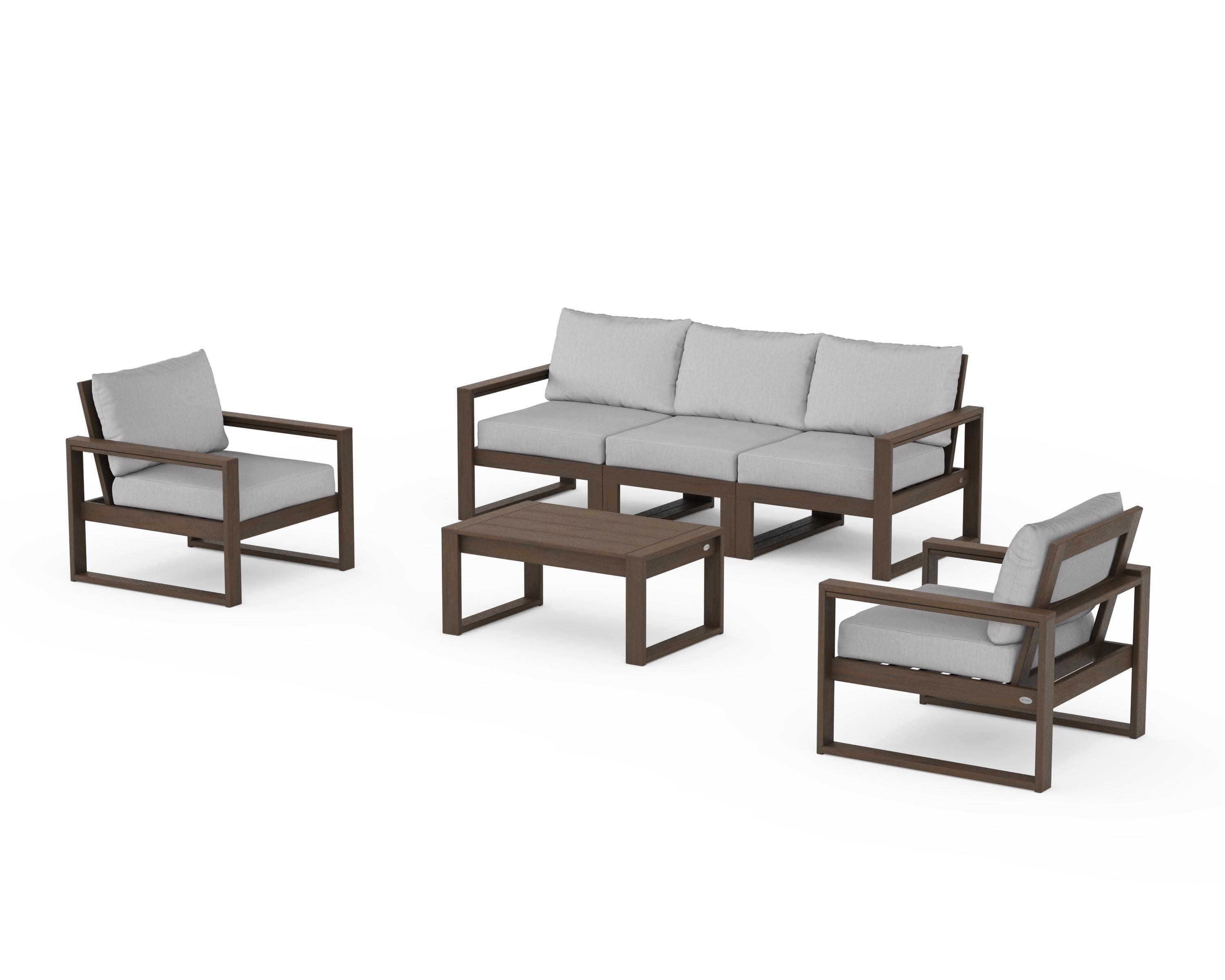 EDGE Sectional 4-Piece Deep Seating Set with Sofa in Kona / Granite