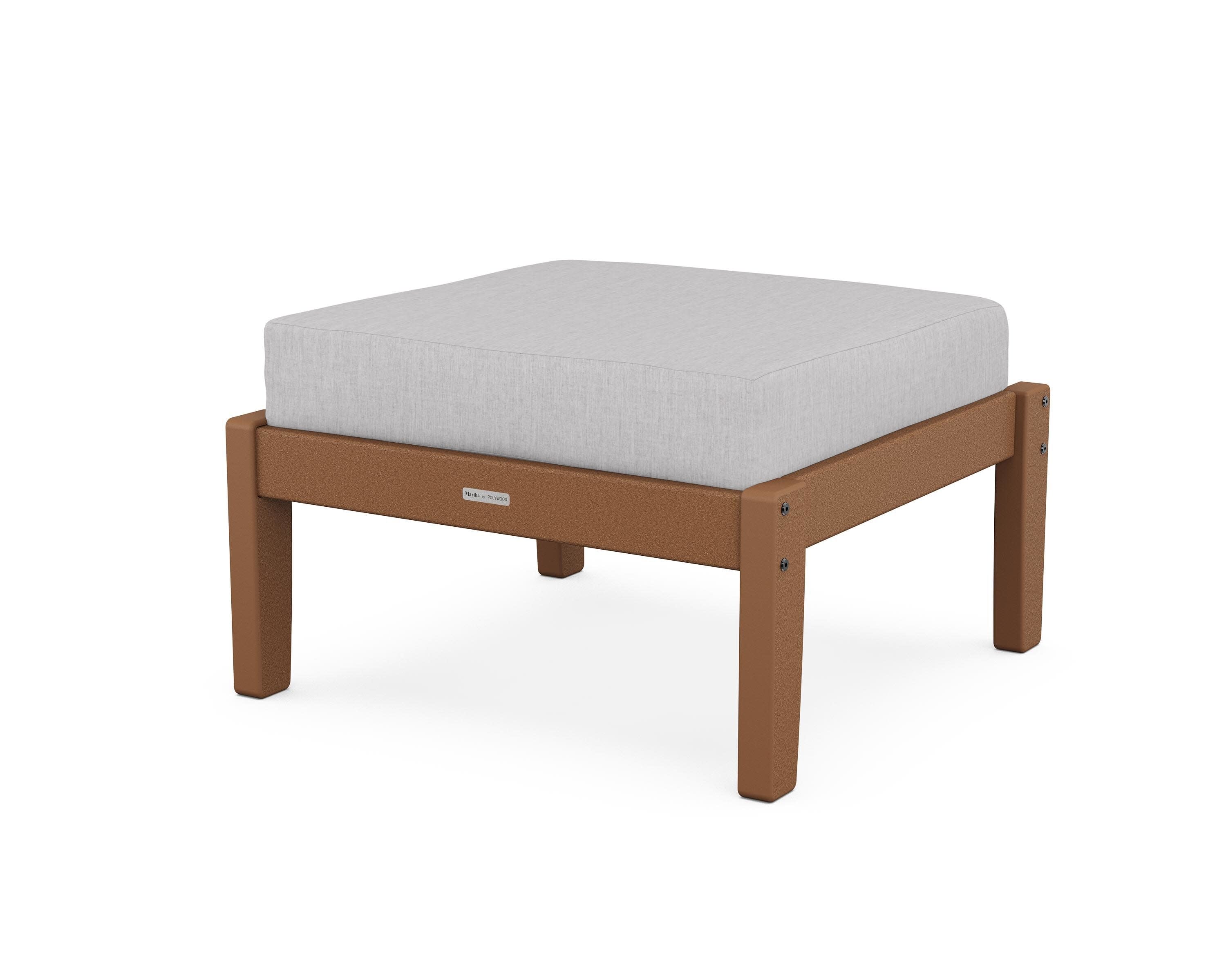 Chinoiserie Deep Seating Ottoman in Teak / Granite