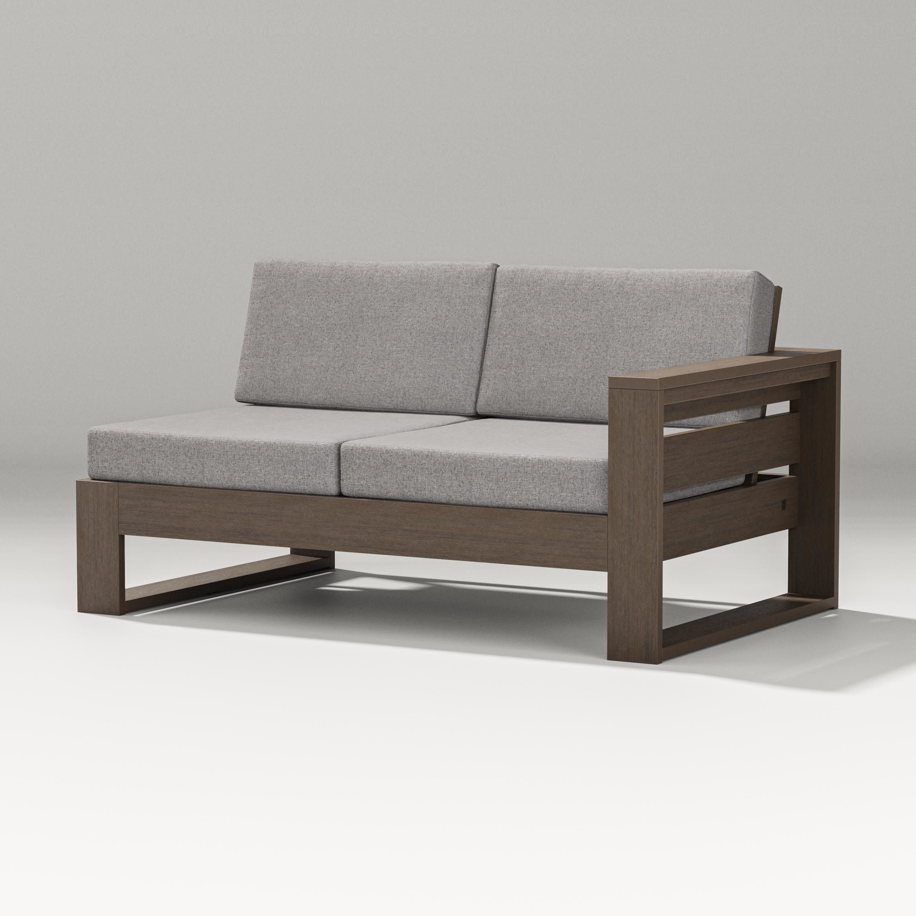 Latitude Modular Right Arm Loveseat in Kona / Grey Mist