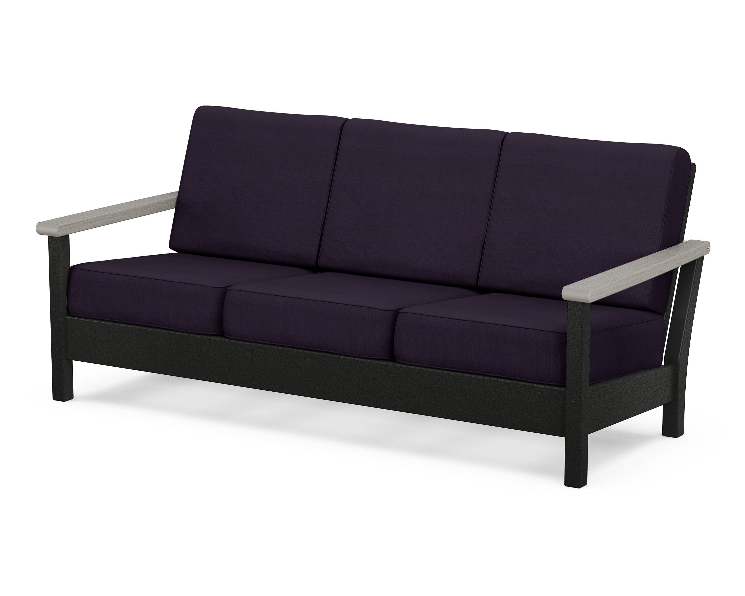 Harbour Deep Seating Sofa in Black / Driftwood / Navy Linen