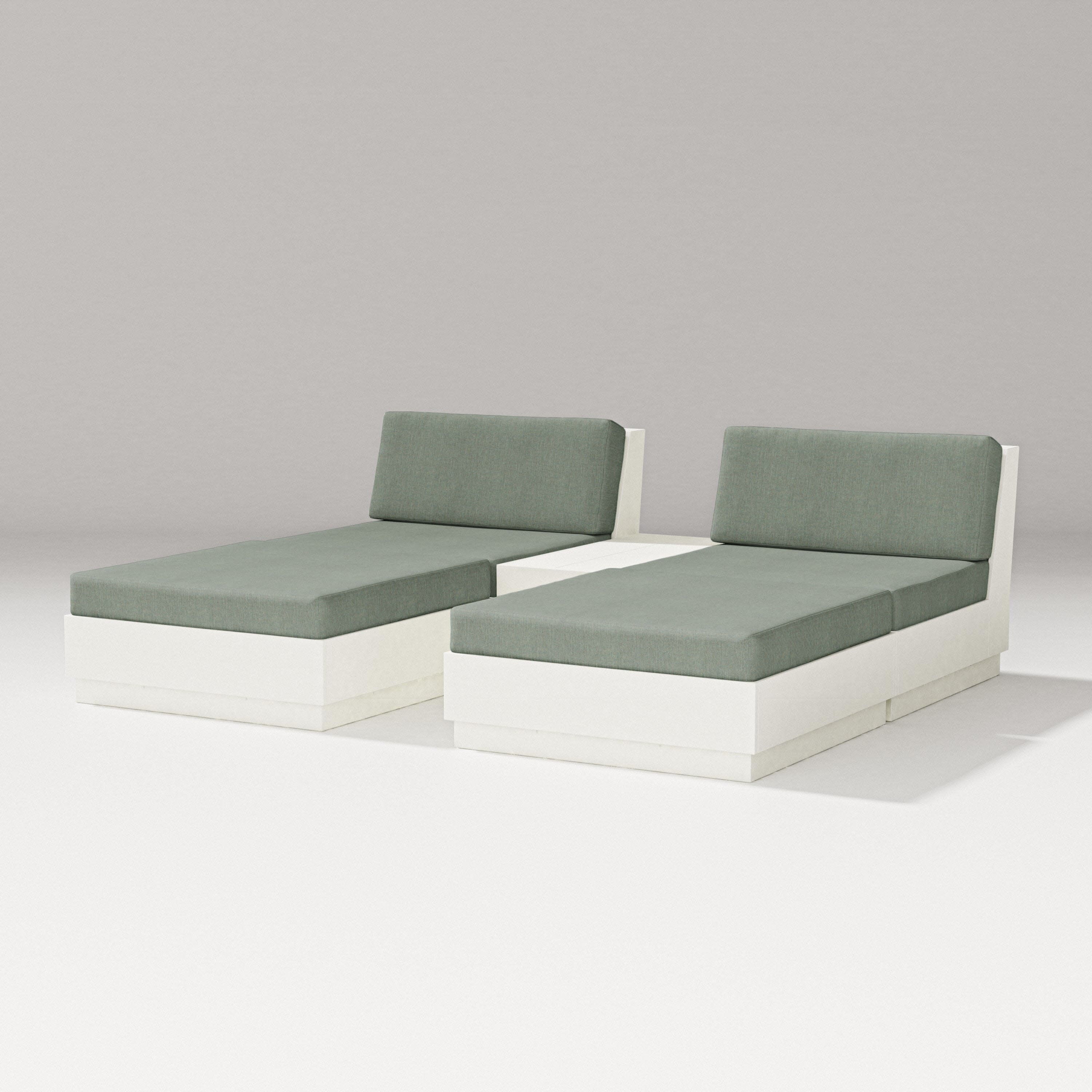 Elevate Double Chaise Set in Vintage White / Cast Sage